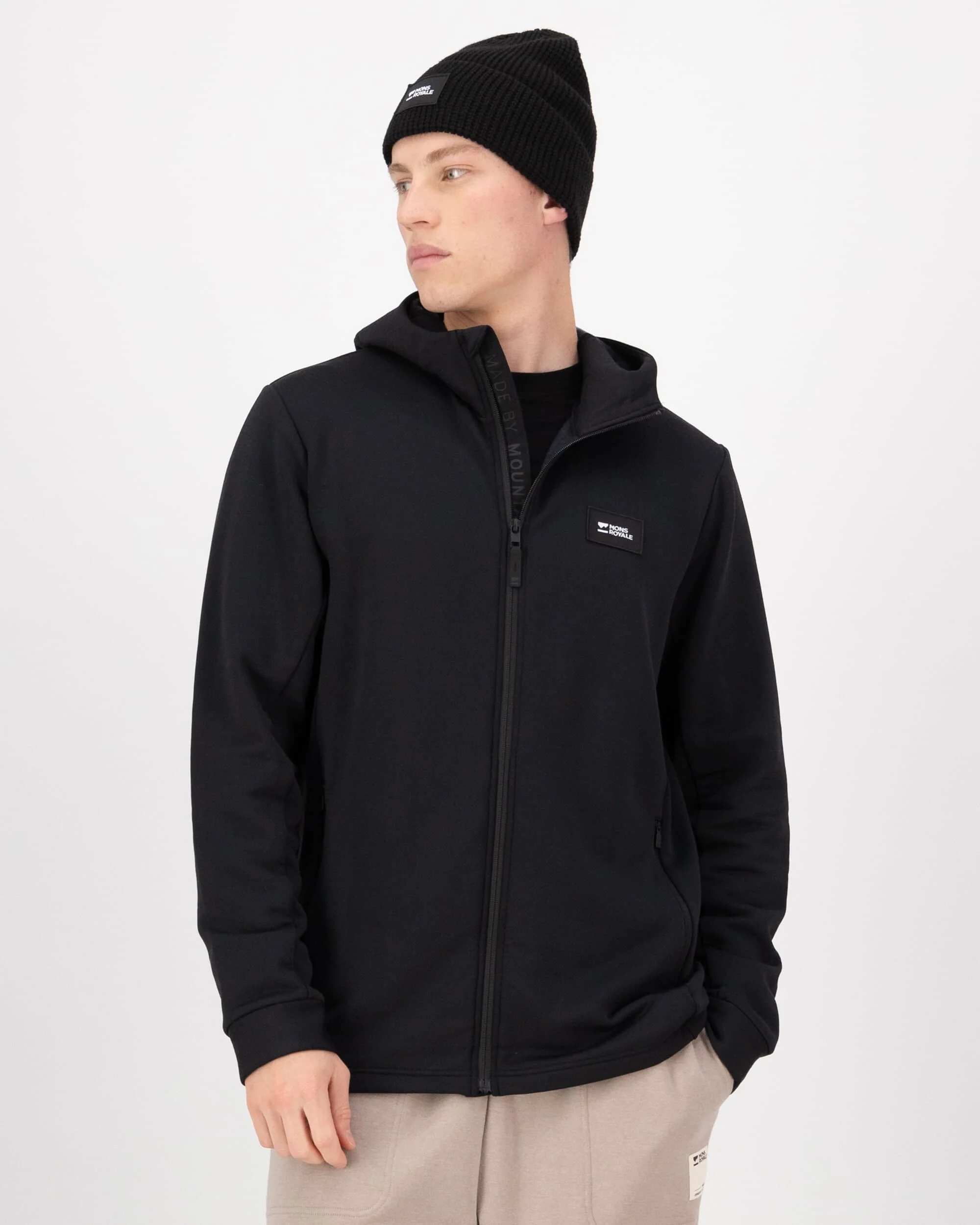 Arcadia Merino Fleece Hoody - Black | Men's Mid Layer - Image 3