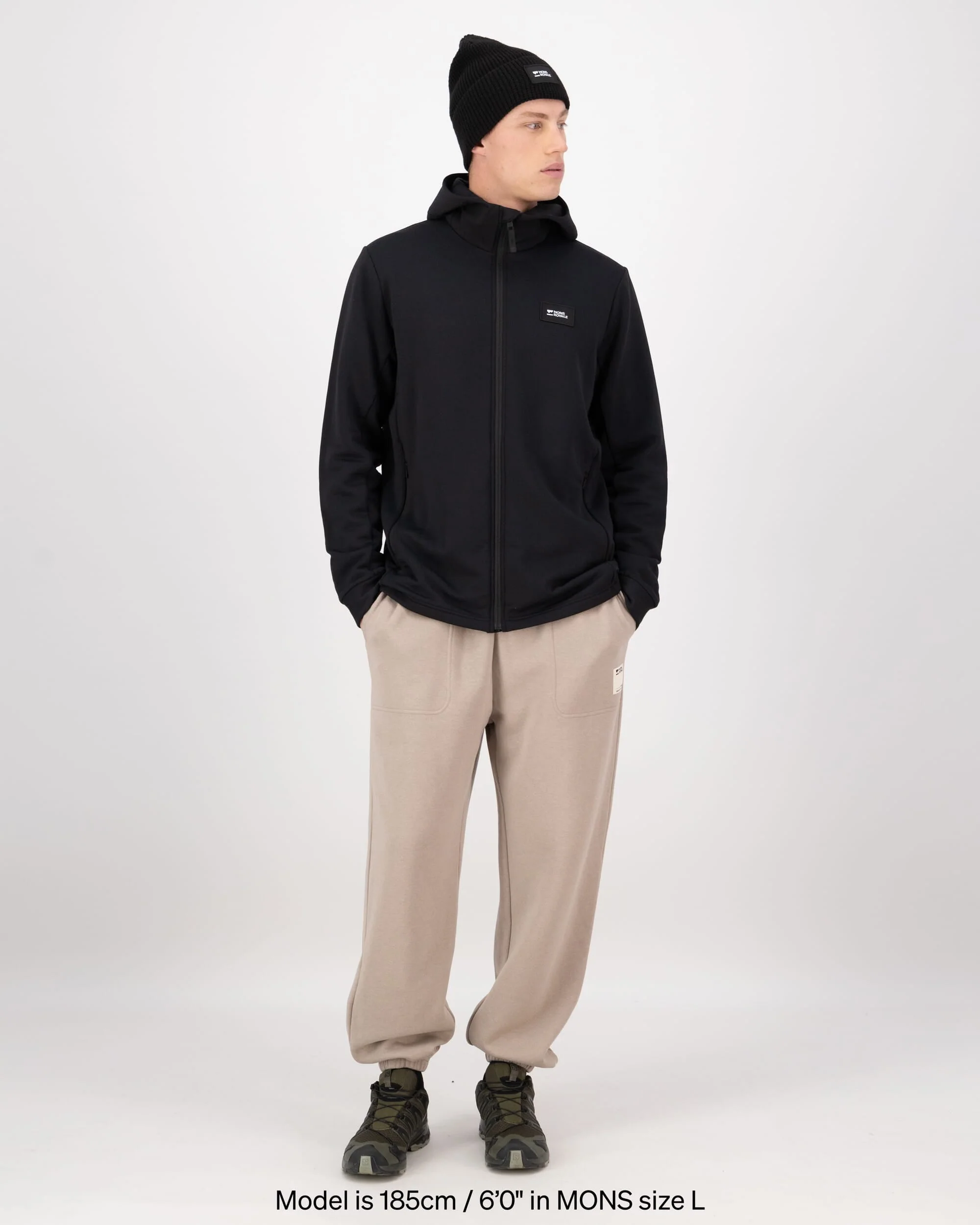 Arcadia Merino Fleece Hoody - Black | Men's Mid Layer - Image 4
