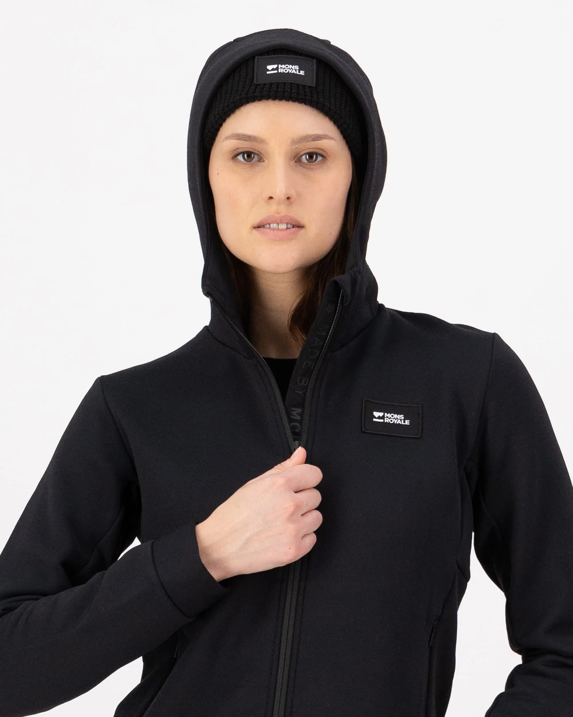 Arcadia Merino Fleece Hoody - Black | Women's Mid Layer - Image 4