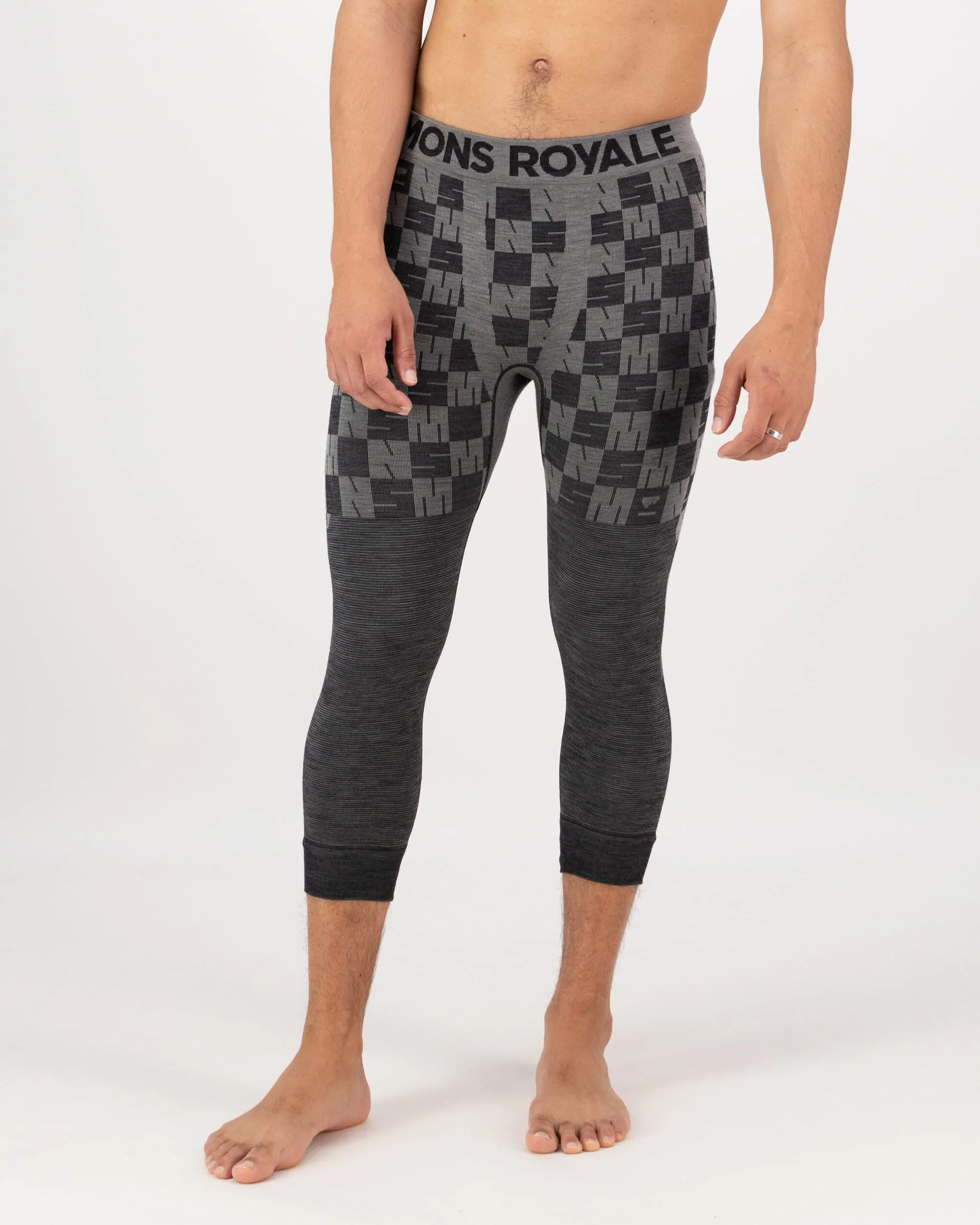 Ascender Merino Base Layer 3/4 Legging - Dried Sage / Black | Men's Leggings
