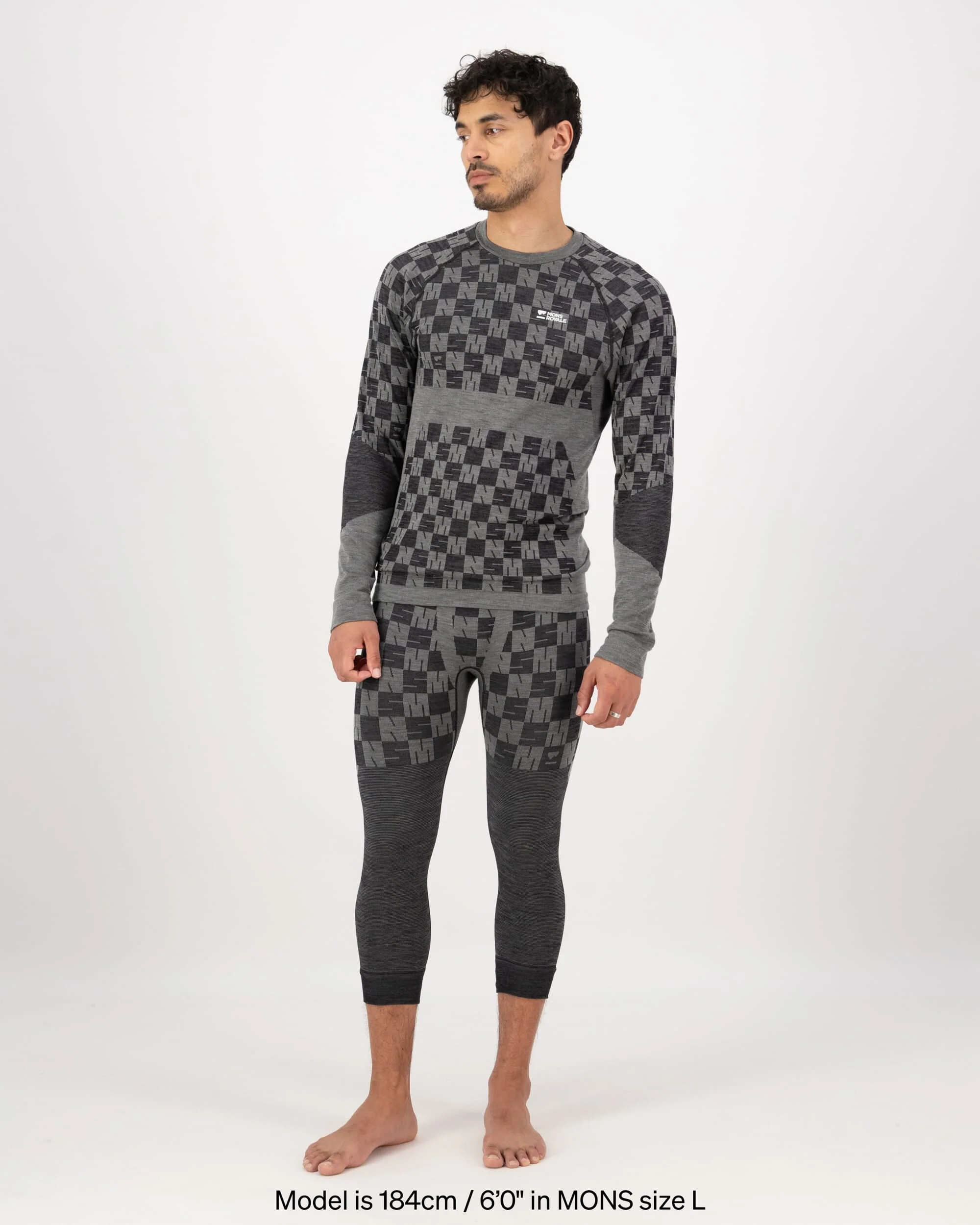 Ascender Merino Base Layer 3/4 Legging - Dried Sage / Black | Men's Leggings - Image 3