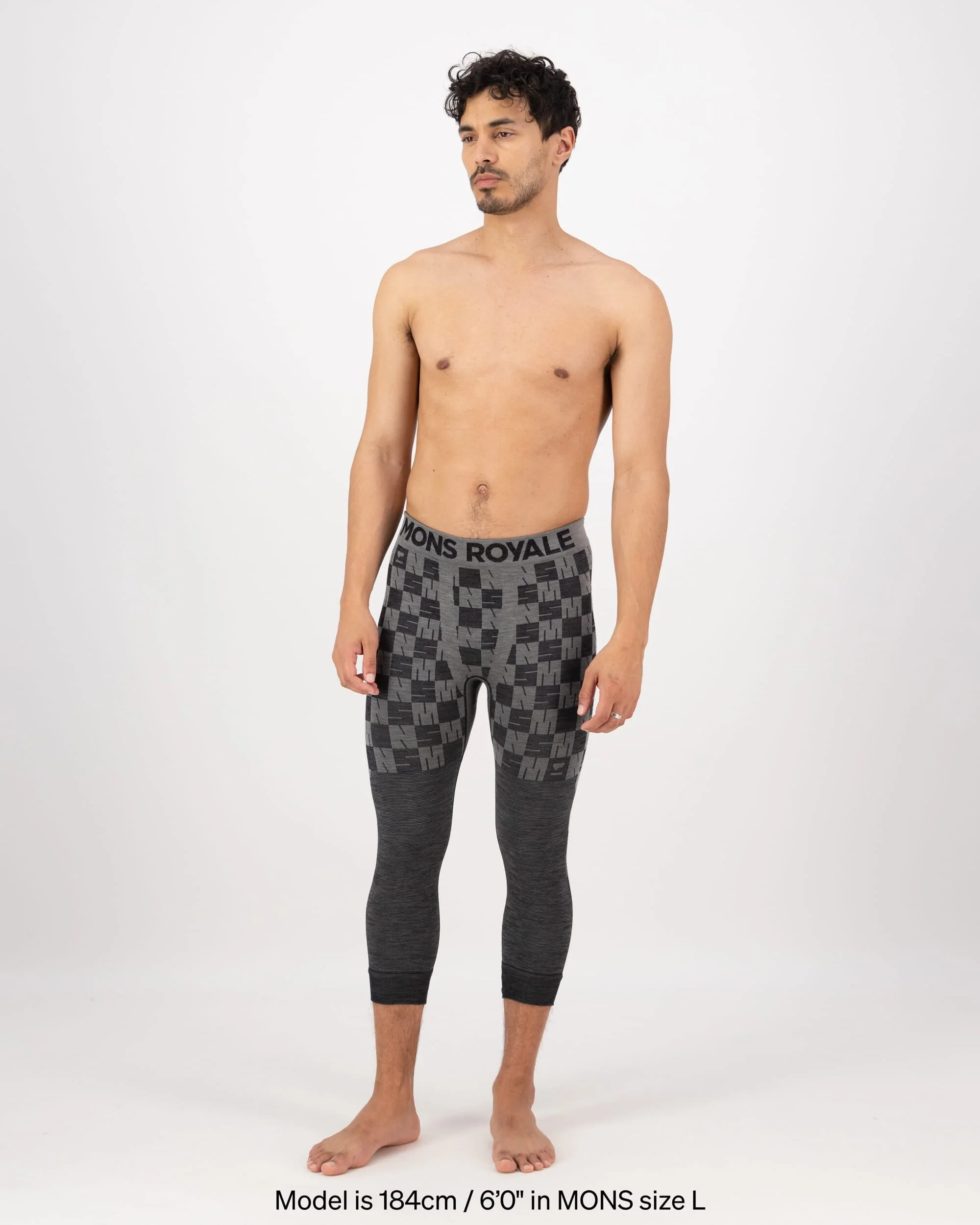 Ascender Merino Base Layer 3/4 Legging - Dried Sage / Black | Men's Leggings - Image 4