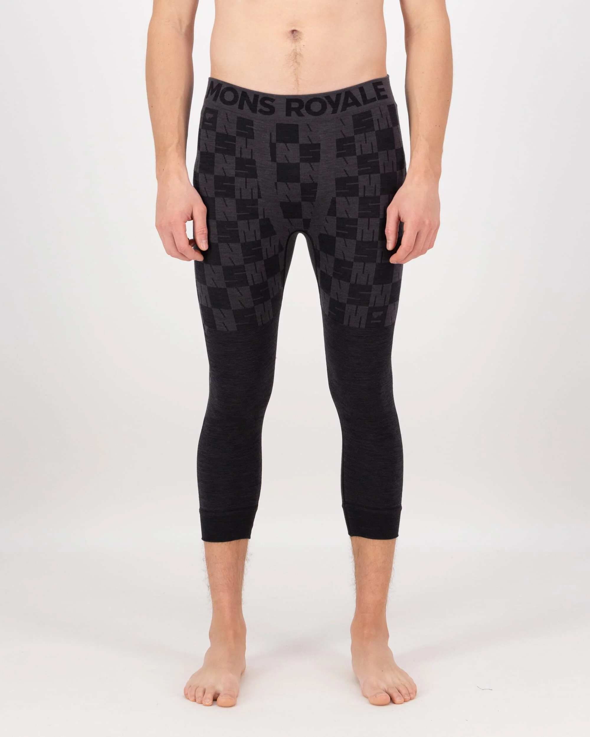 Ascender Merino Base Layer 3/4 Legging - Forged Iron / Black | Men's Leggings - Image 3