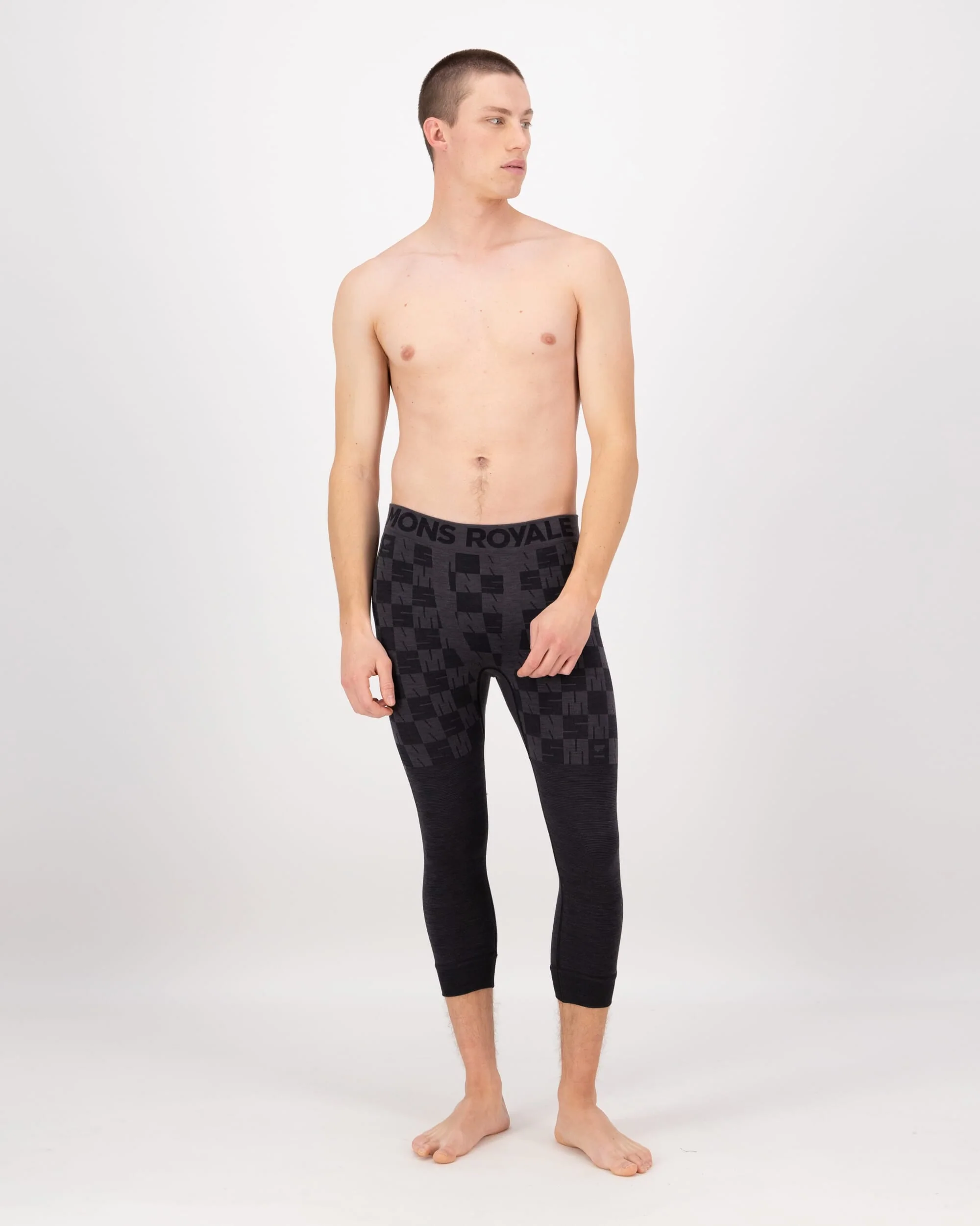 Ascender Merino Base Layer 3/4 Legging - Forged Iron / Black | Men's Leggings - Image 4