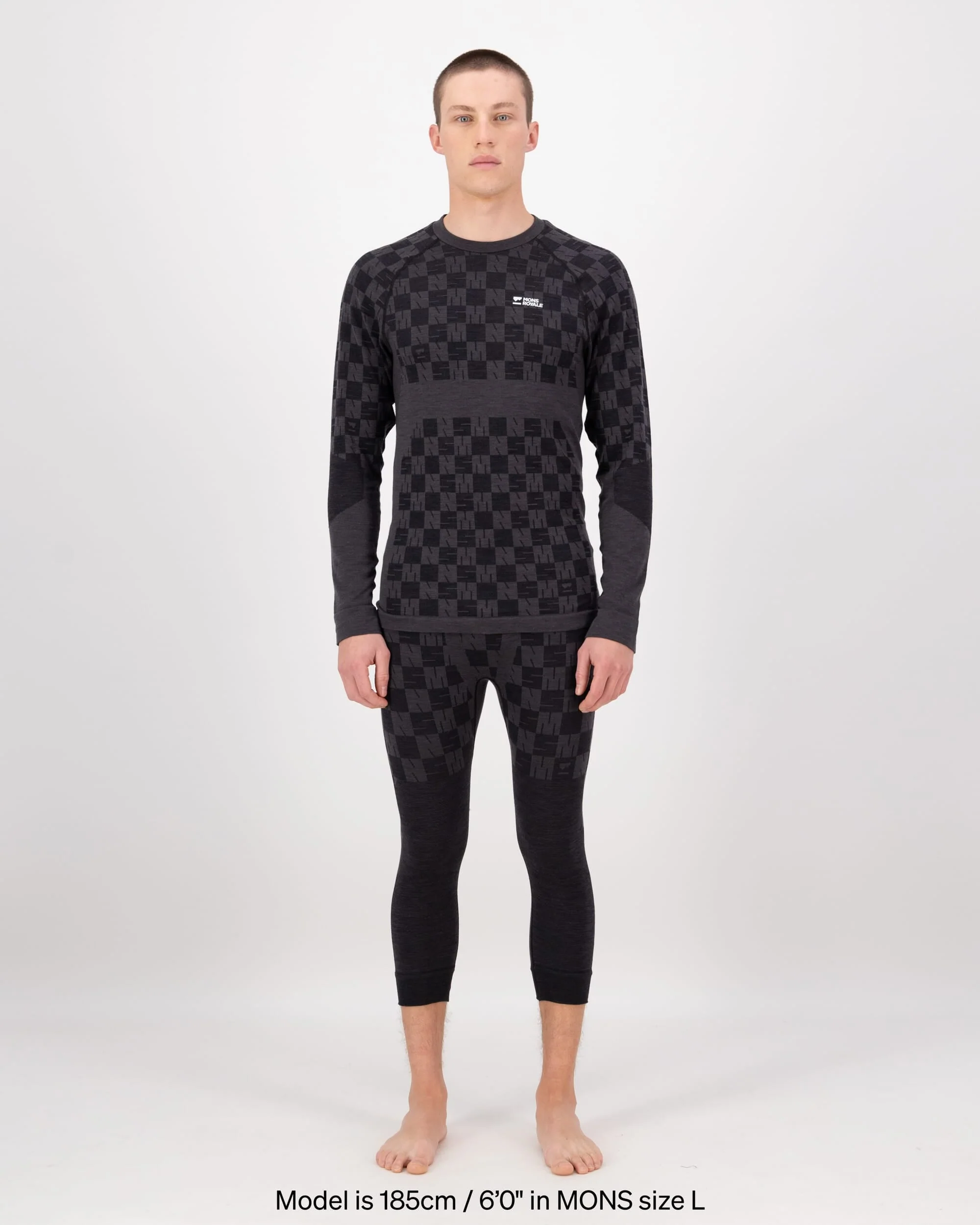 Ascender Merino Base Layer 3/4 Legging - Forged Iron / Black | Men's Leggings - Image 5