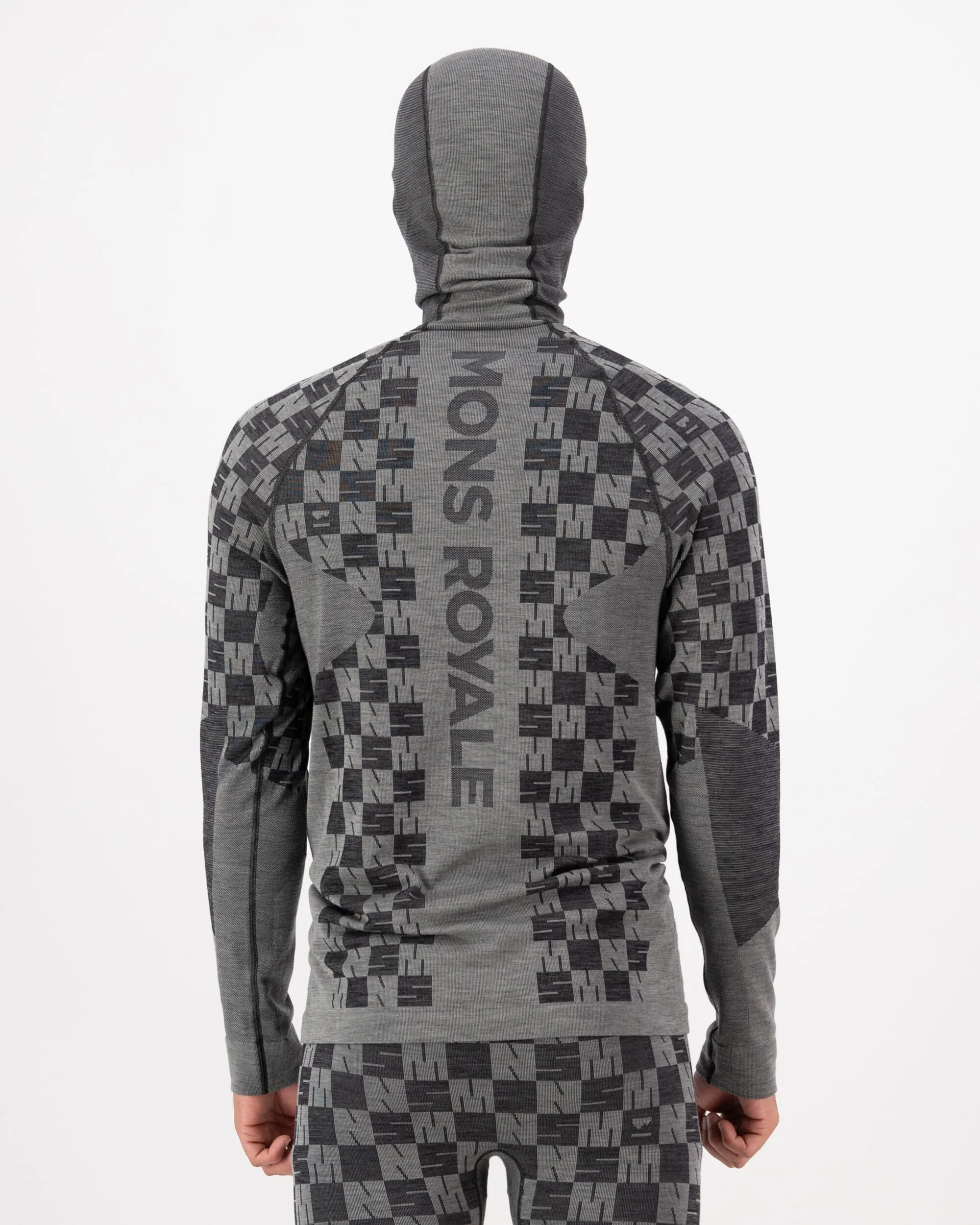 Ascender Merino Base Layer Hooded Long Sleeve - Dried Sage / Black | Men's Long Sleeve Top - Image 2
