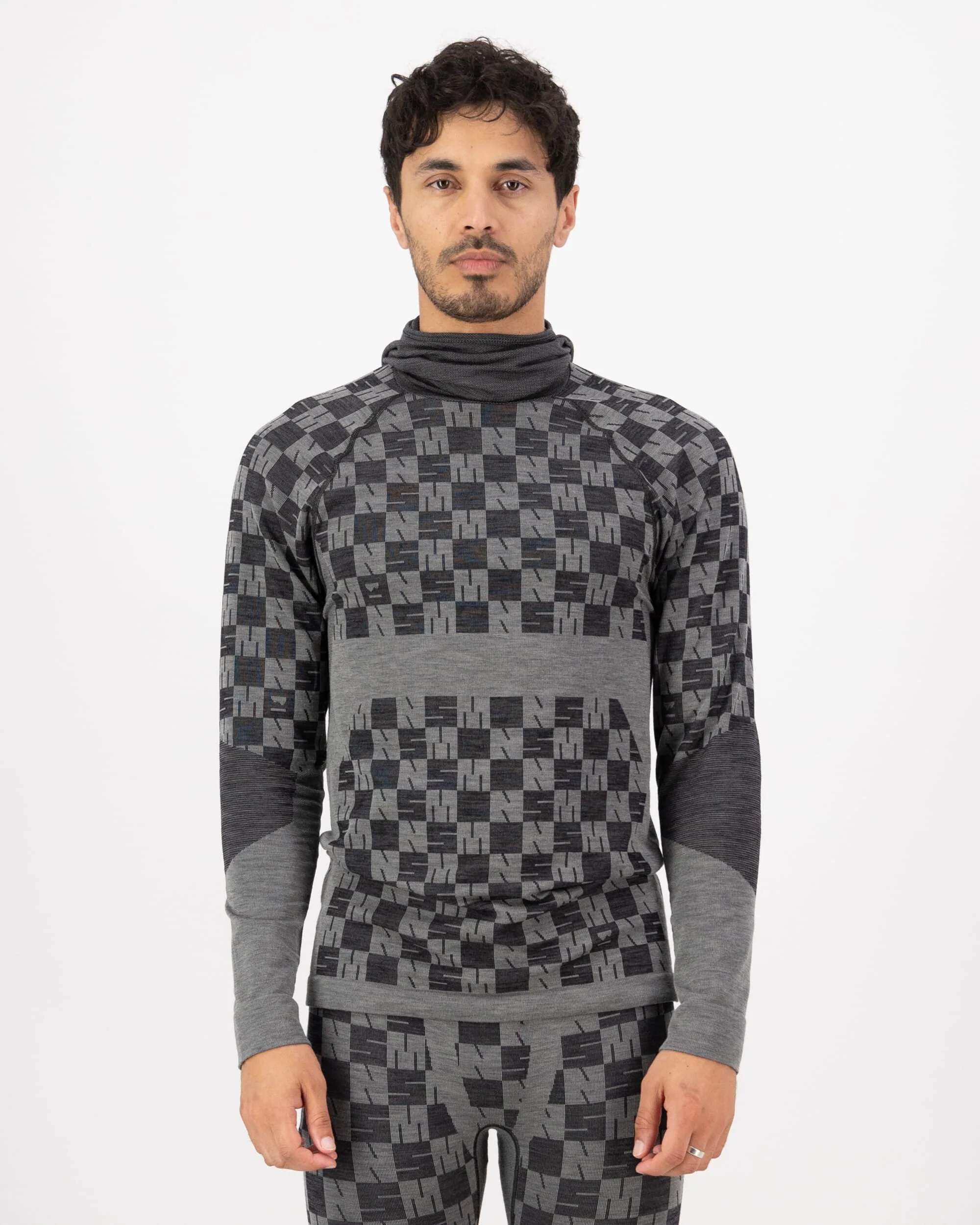 Ascender Merino Base Layer Hooded Long Sleeve - Dried Sage / Black | Men's Long Sleeve Top - Image 3