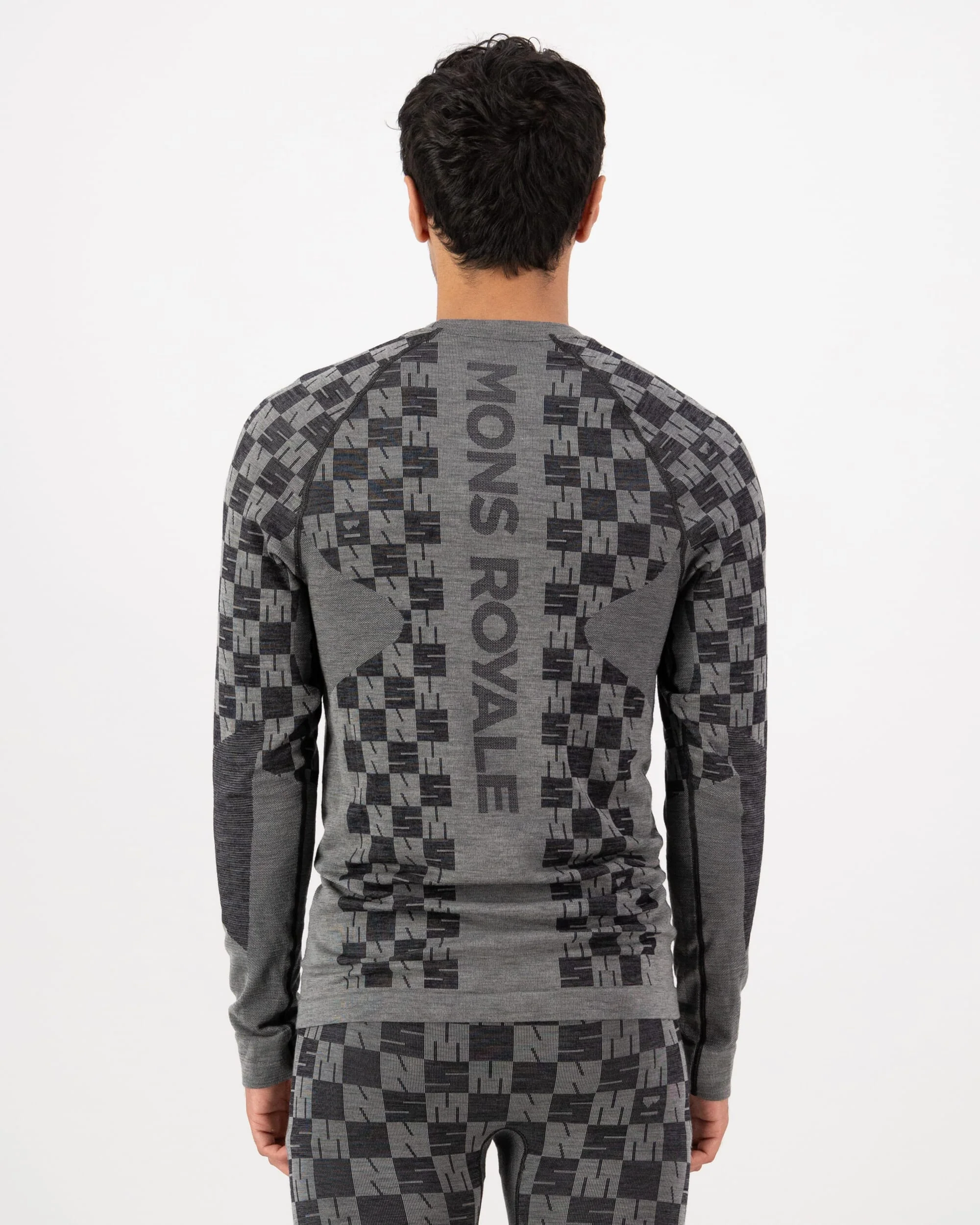 Ascender Merino Base Layer Long Sleeve - Dried Sage / Black | Men's Long Sleeve Top - Image 2