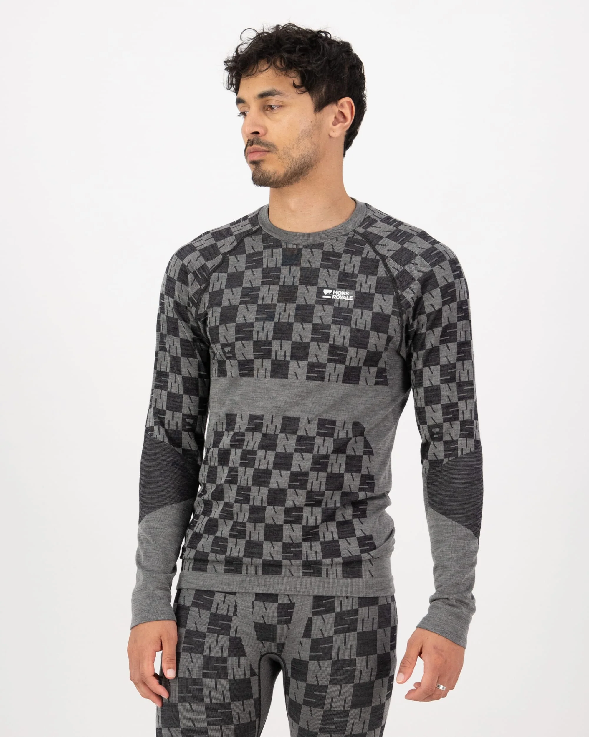 Ascender Merino Base Layer Long Sleeve - Dried Sage / Black | Men's Long Sleeve Top - Image 3
