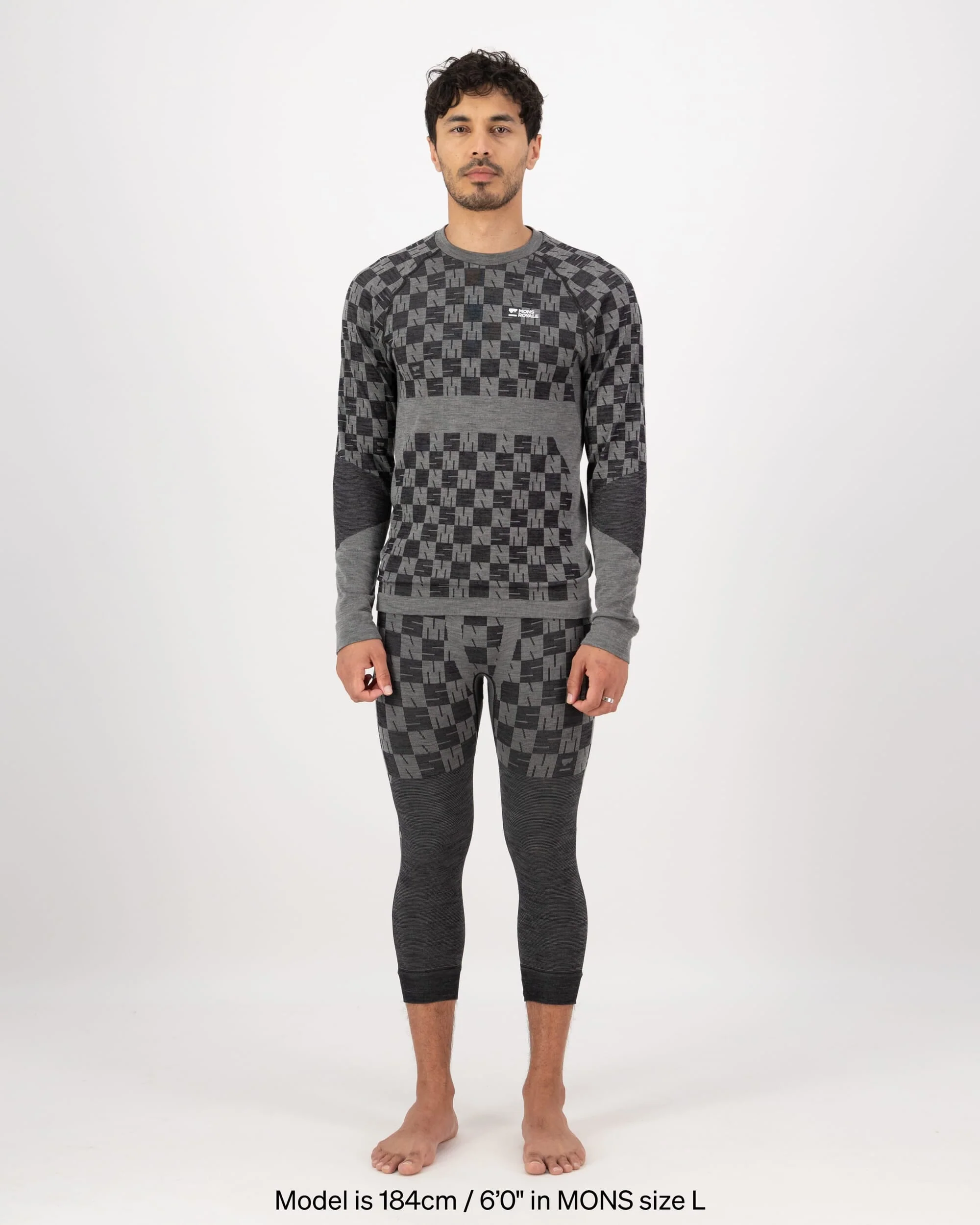 Ascender Merino Base Layer Long Sleeve - Dried Sage / Black | Men's Long Sleeve Top - Image 4