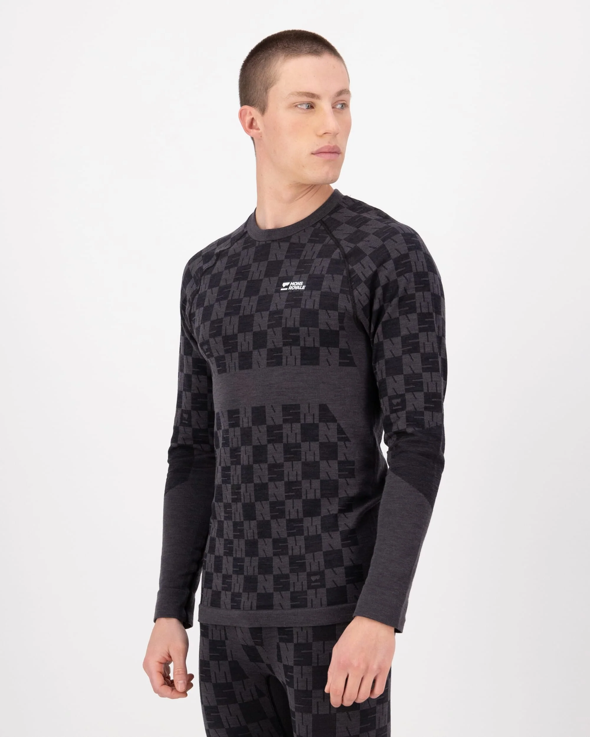 Ascender Merino Base Layer Long Sleeve - Forged Iron / Black | Men's Long Sleeve Top