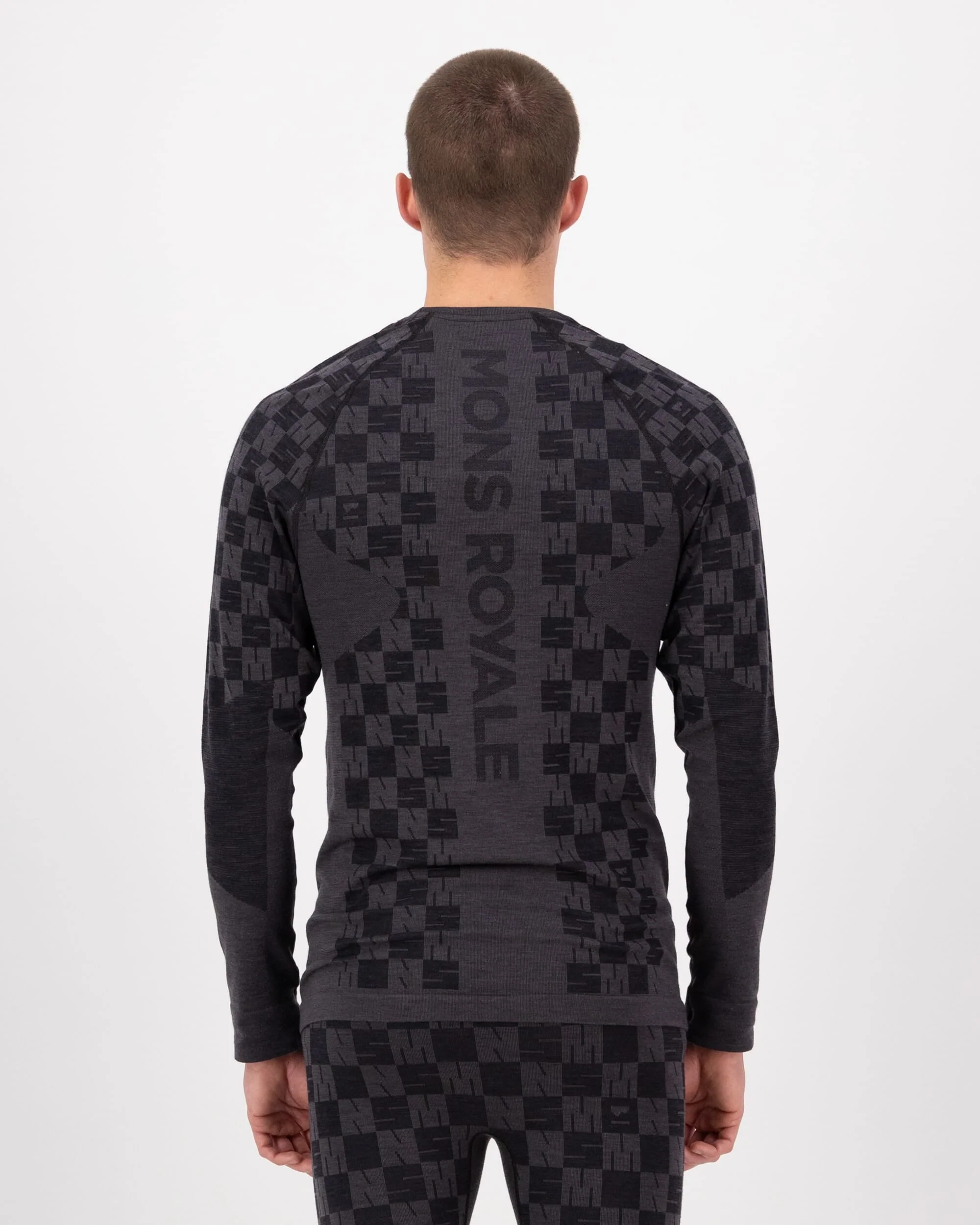 Ascender Merino Base Layer Long Sleeve - Forged Iron / Black | Men's Long Sleeve Top - Image 2