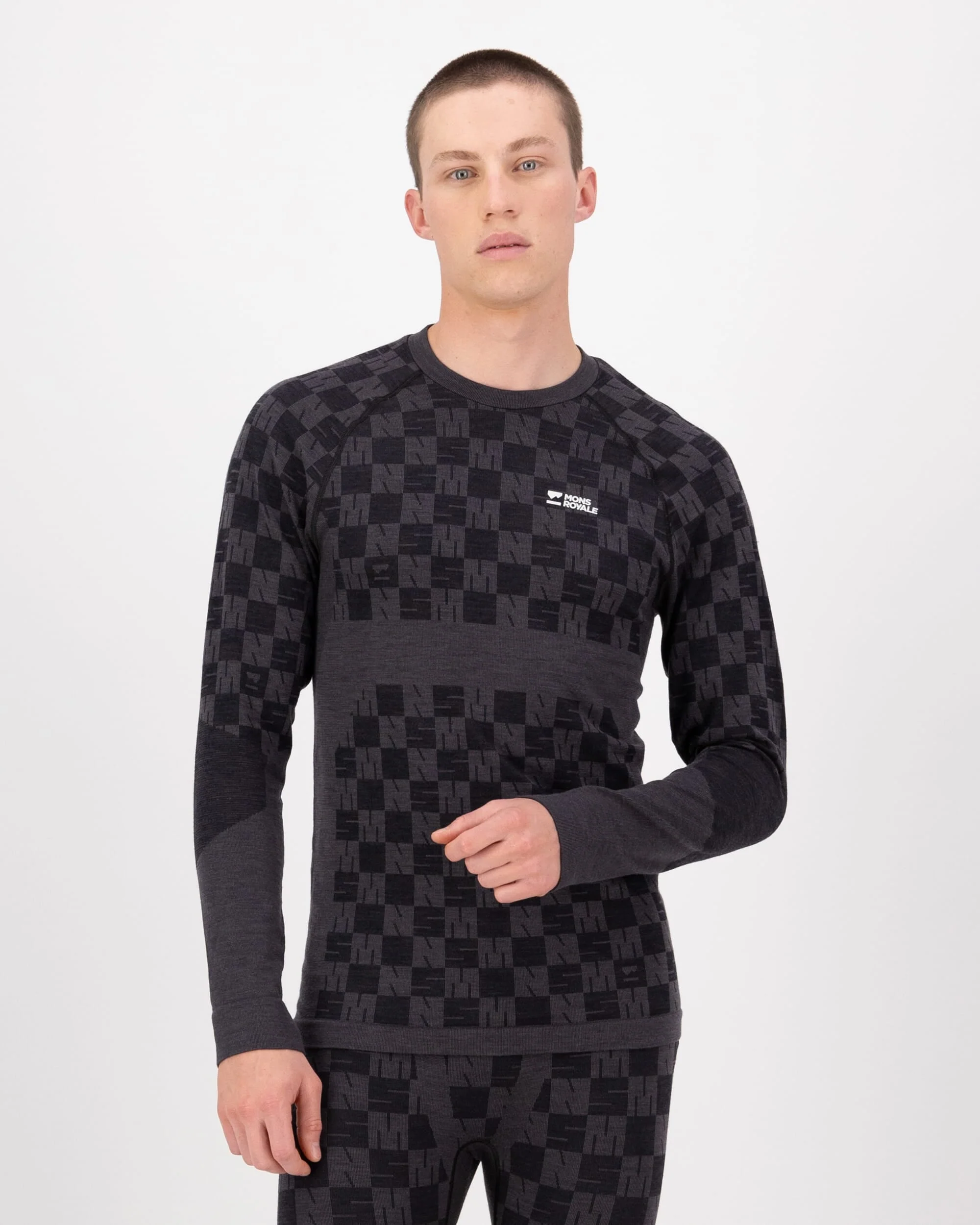 Ascender Merino Base Layer Long Sleeve - Forged Iron / Black | Men's Long Sleeve Top - Image 3
