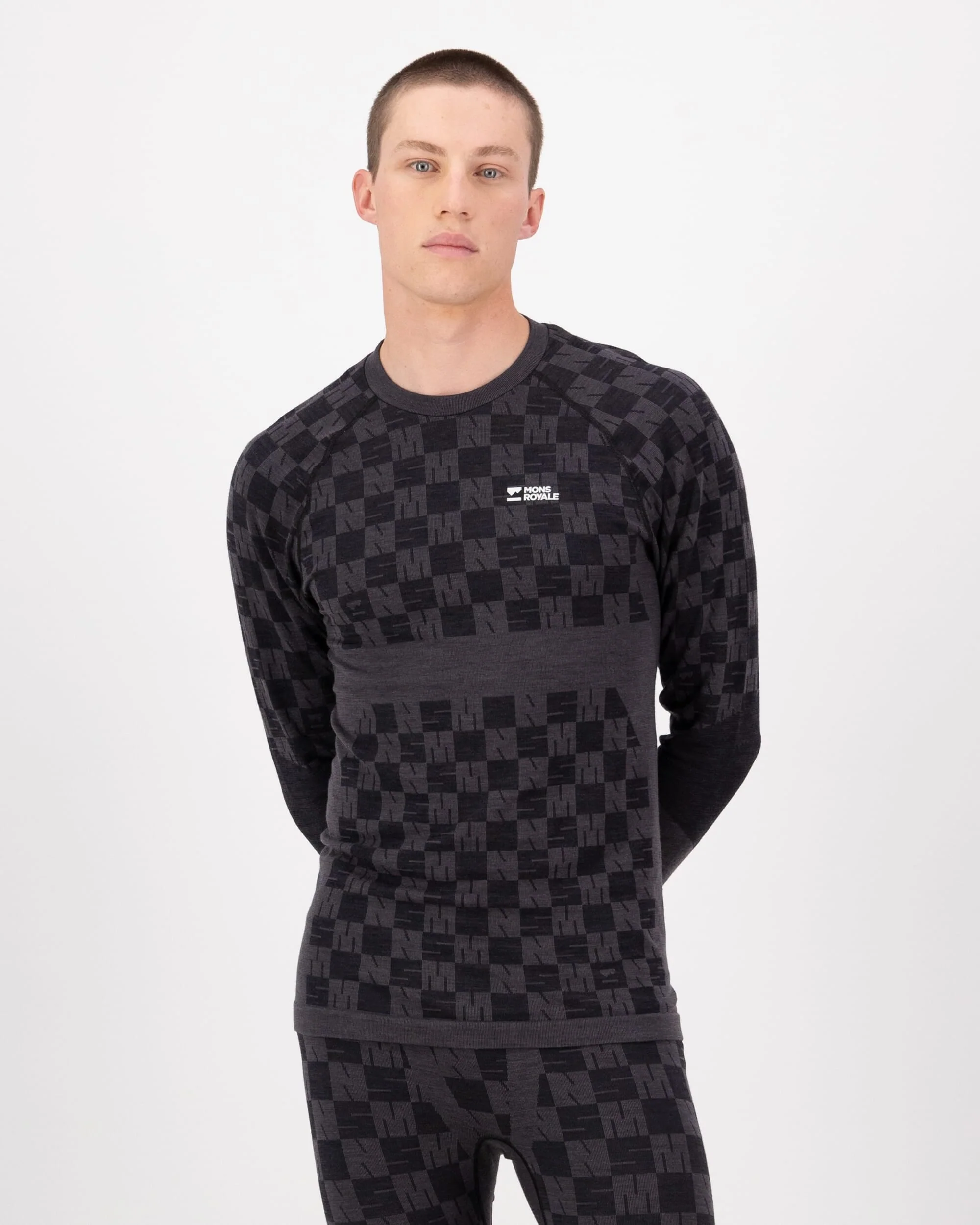 Ascender Merino Base Layer Long Sleeve - Forged Iron / Black | Men's Long Sleeve Top - Image 4