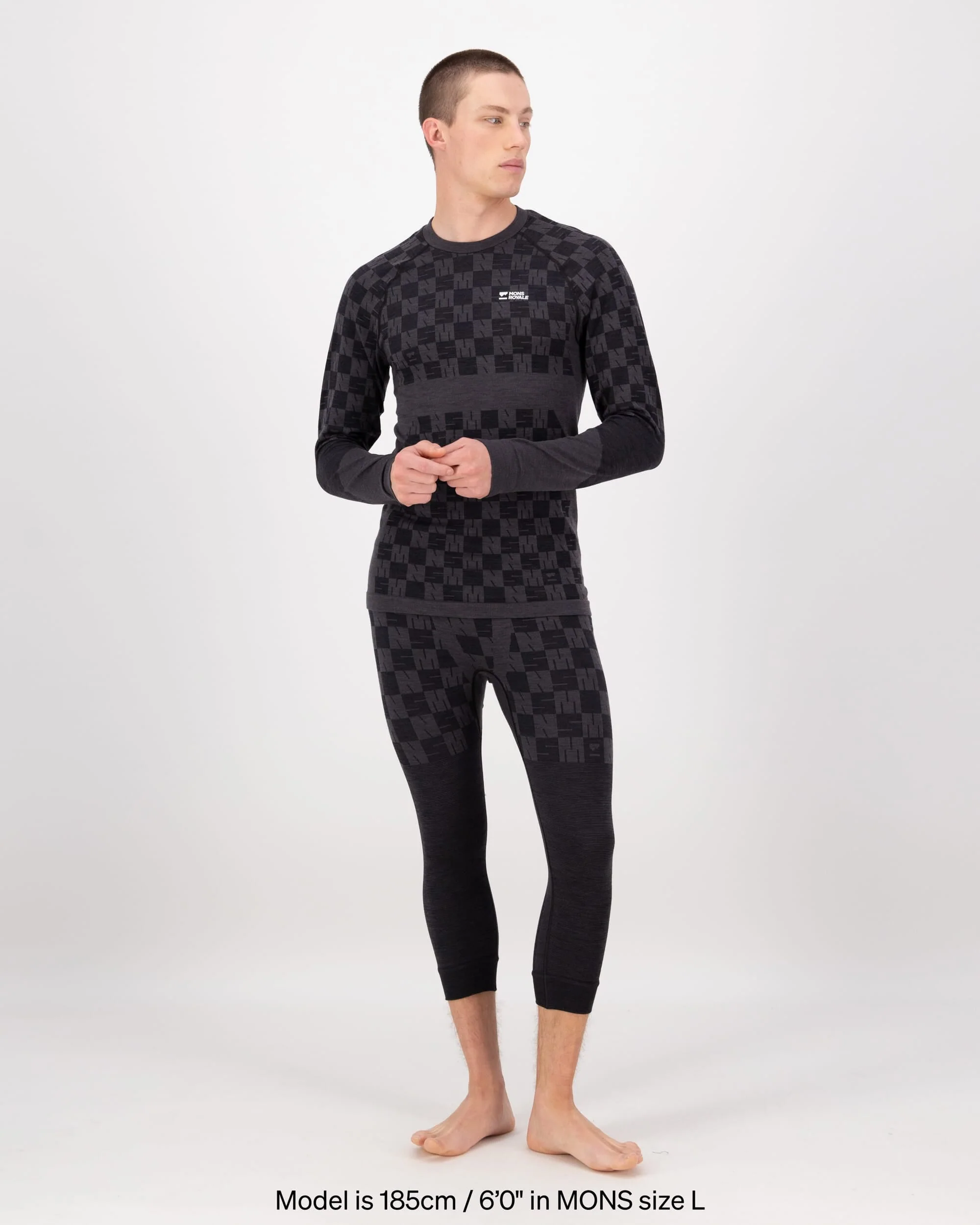 Ascender Merino Base Layer Long Sleeve - Forged Iron / Black | Men's Long Sleeve Top - Image 5