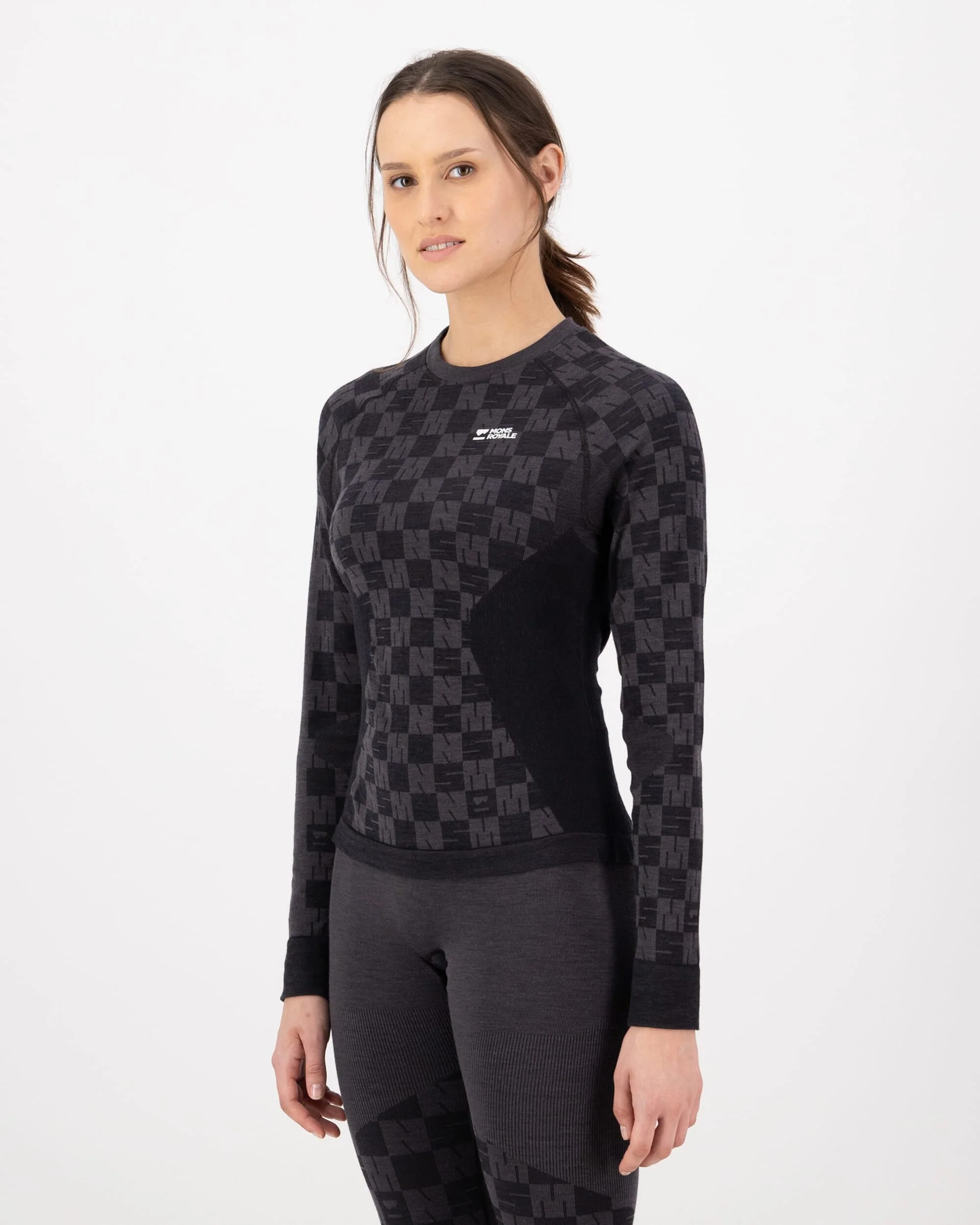 Ascender Merino Base Layer Long Sleeve - Forged Iron / Black |Women's Long Sleeve Top