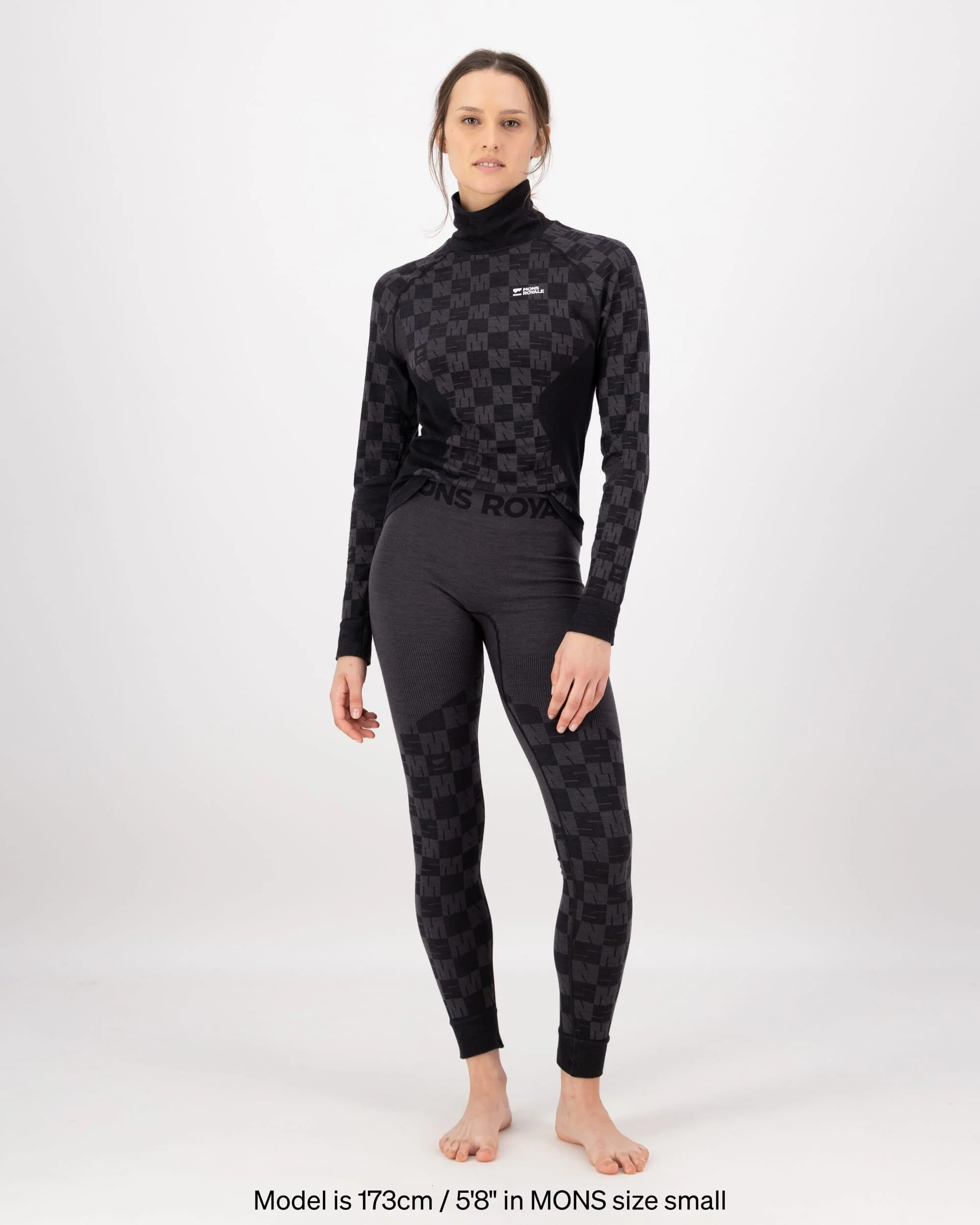 Ascender Merino Base Layer Mock Neck Long Sleeve - Forged Iron / Black | Women's Long Sleeve Top - Image 5
