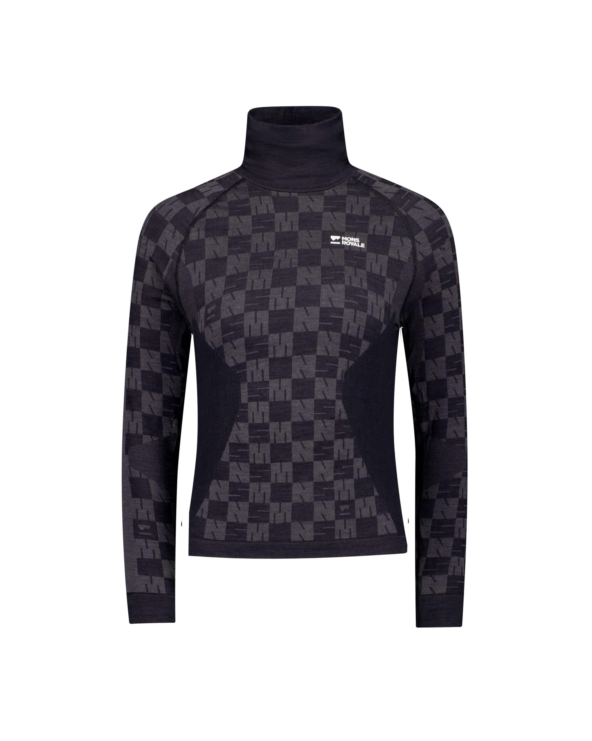Ascender Merino Base Layer Mock Neck Long Sleeve - Forged Iron / Black | Women's Long Sleeve Top - Image 6