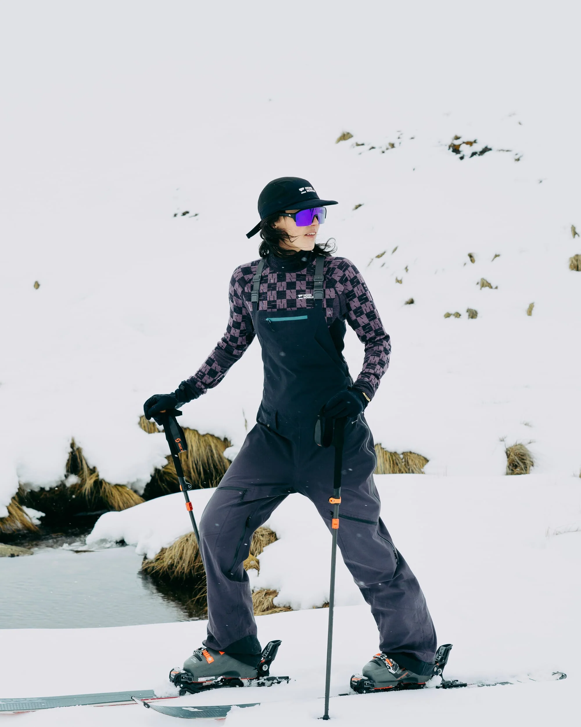 Ascender Merino Base Layer Mock Neck Long Sleeve - Mauve / Black | Women's Long Sleeve Top - Image 6