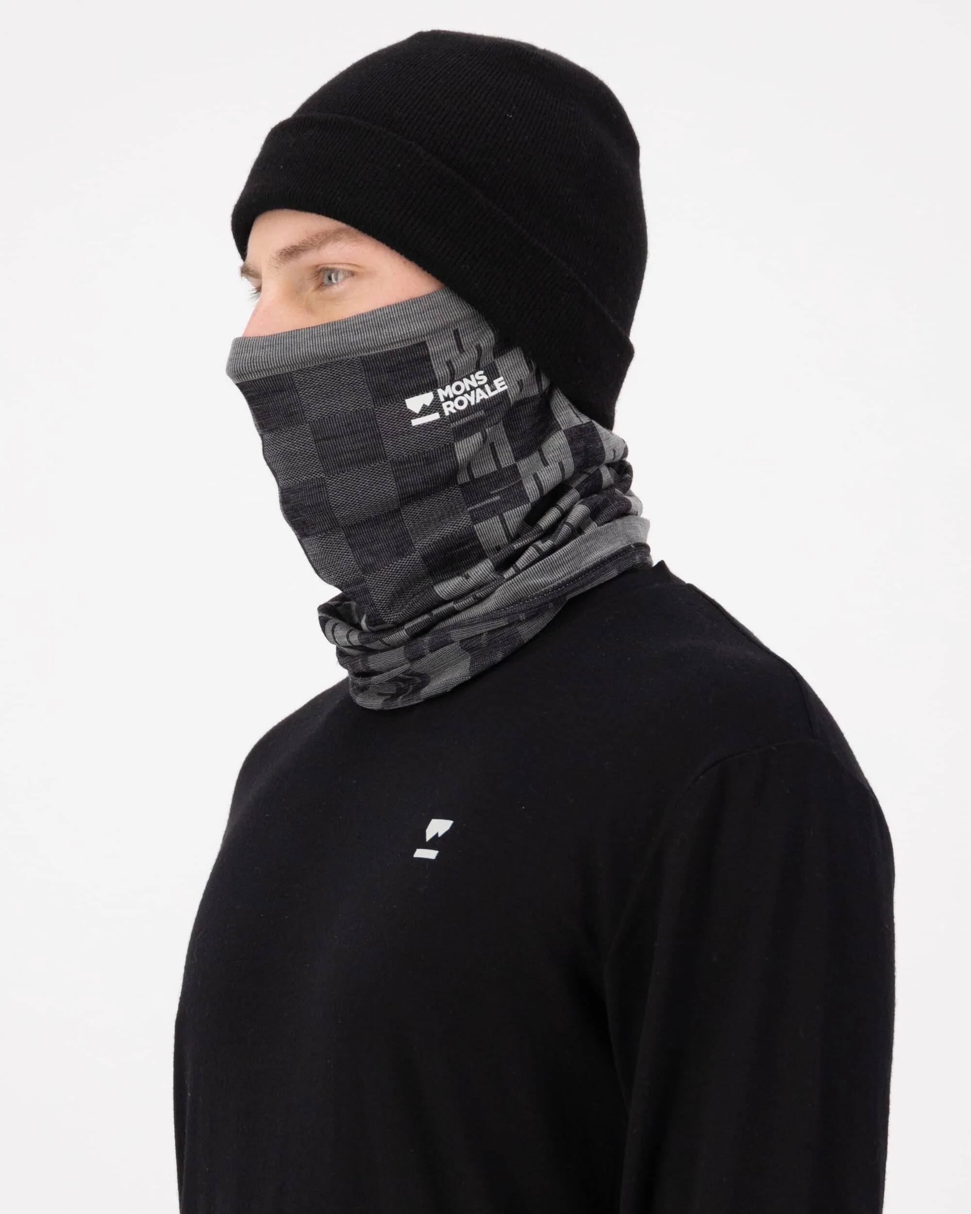 Ascender Merino Neckwarmer - Dried Sage / Black | Unisex - Image 3