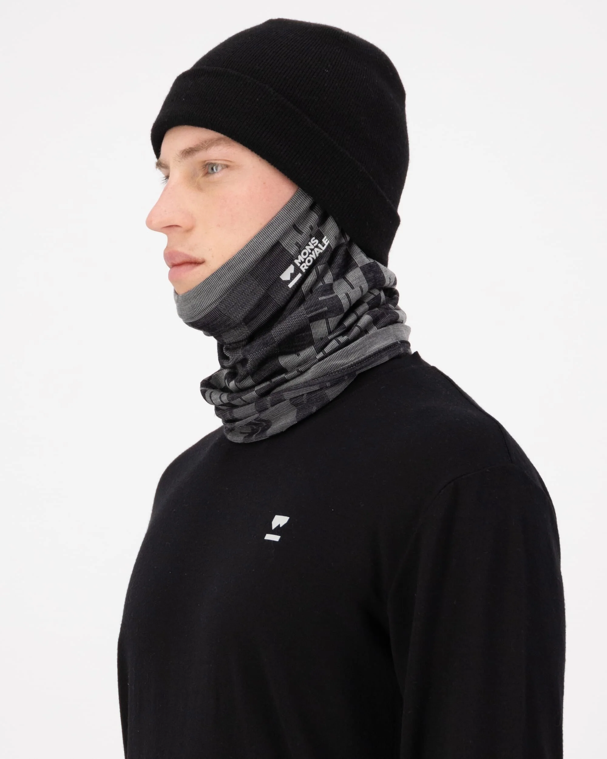 Ascender Merino Neckwarmer - Dried Sage / Black | Unisex - Image 4