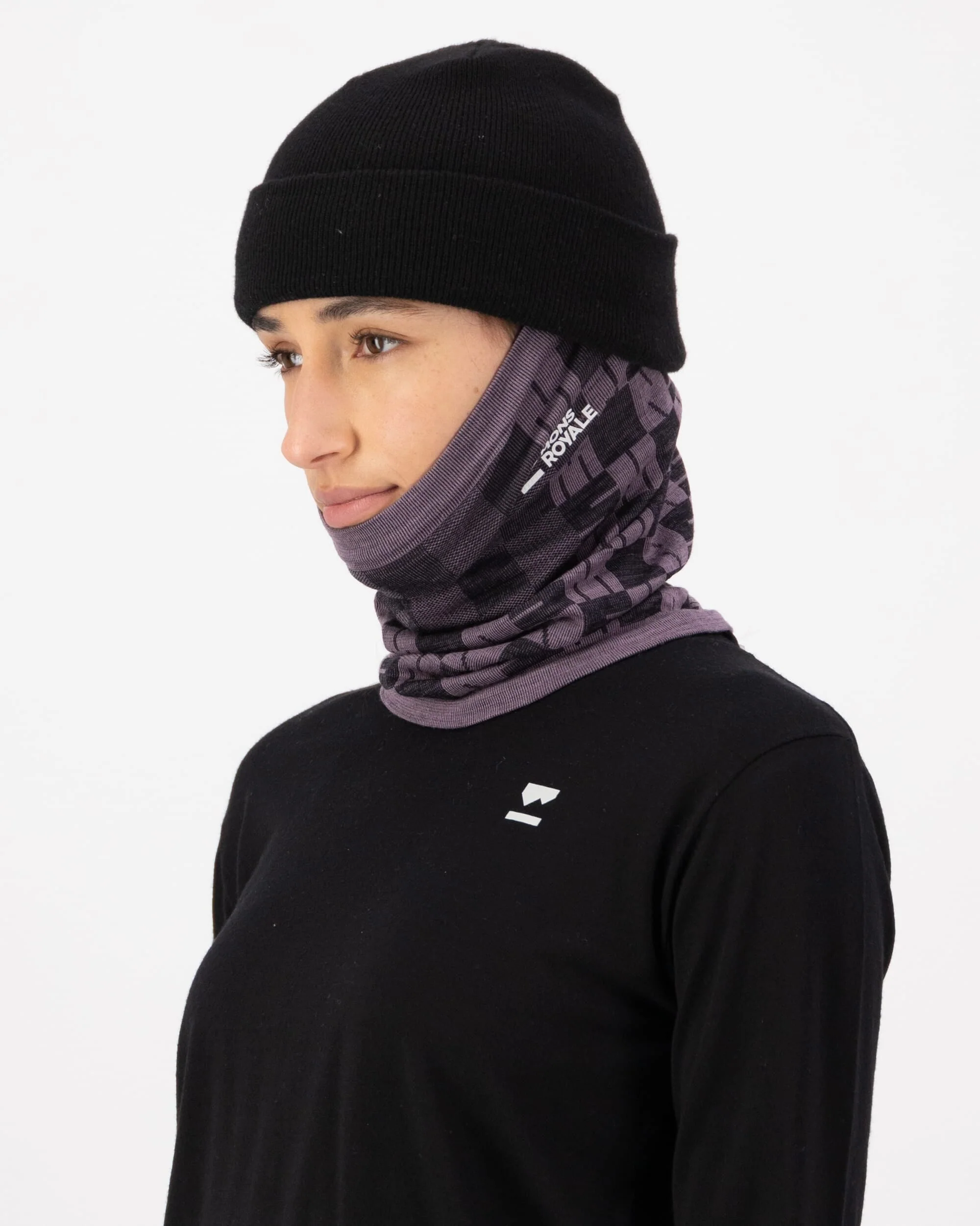 Ascender Merino Neckwarmer - Mauve / Black | Unisex - Image 4