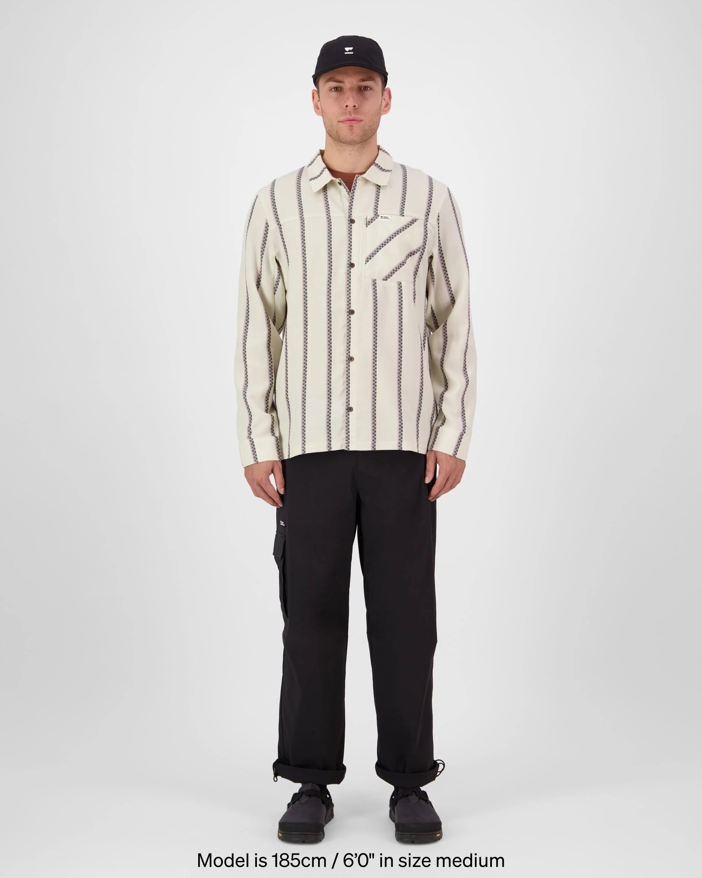 AT Merino Long Sleeve Shirt - Bone Stripe | Men's Shirt - Image 4