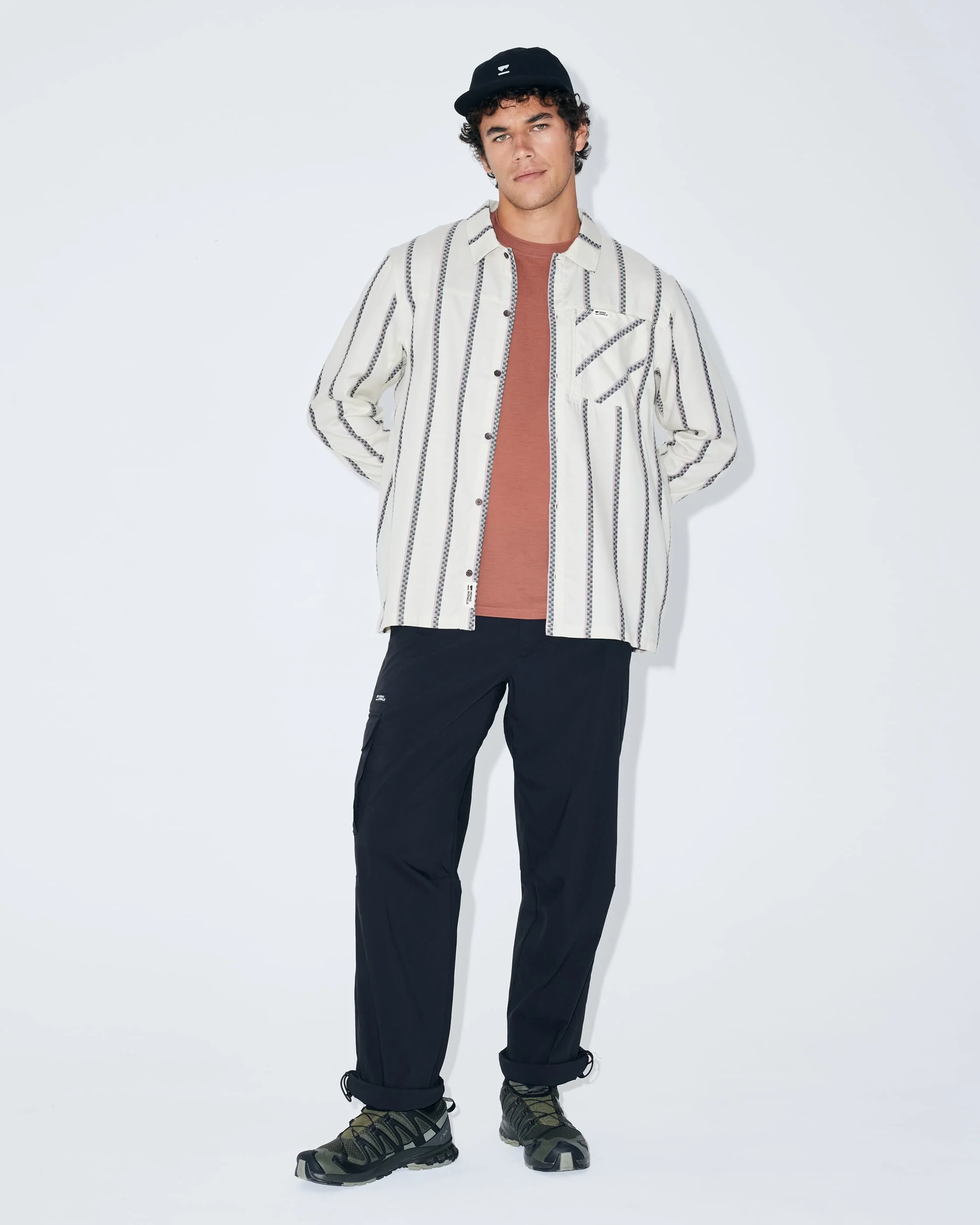 AT Merino Long Sleeve Shirt - Bone Stripe | Men's Shirt - Image 6