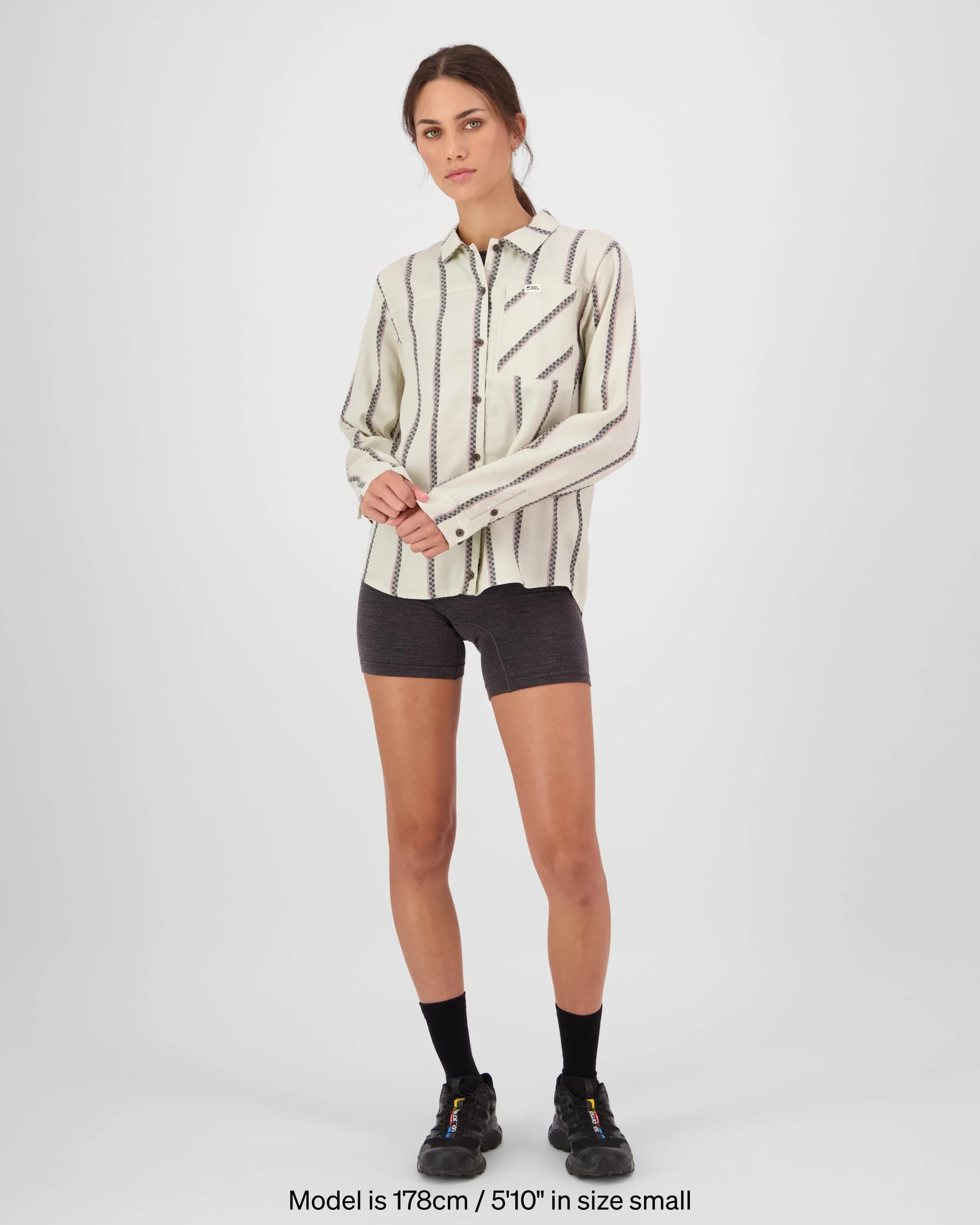 AT Merino Long Sleeve Shirt - Bone Stripe | Women's Shirt - Image 4