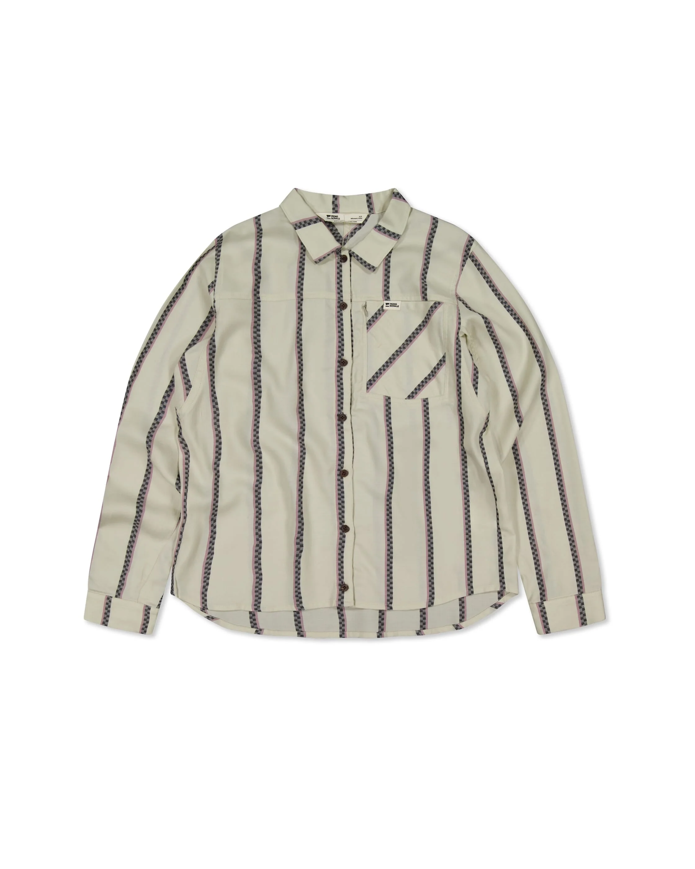 AT Merino Long Sleeve Shirt - Bone Stripe | Women's Shirt - Image 5