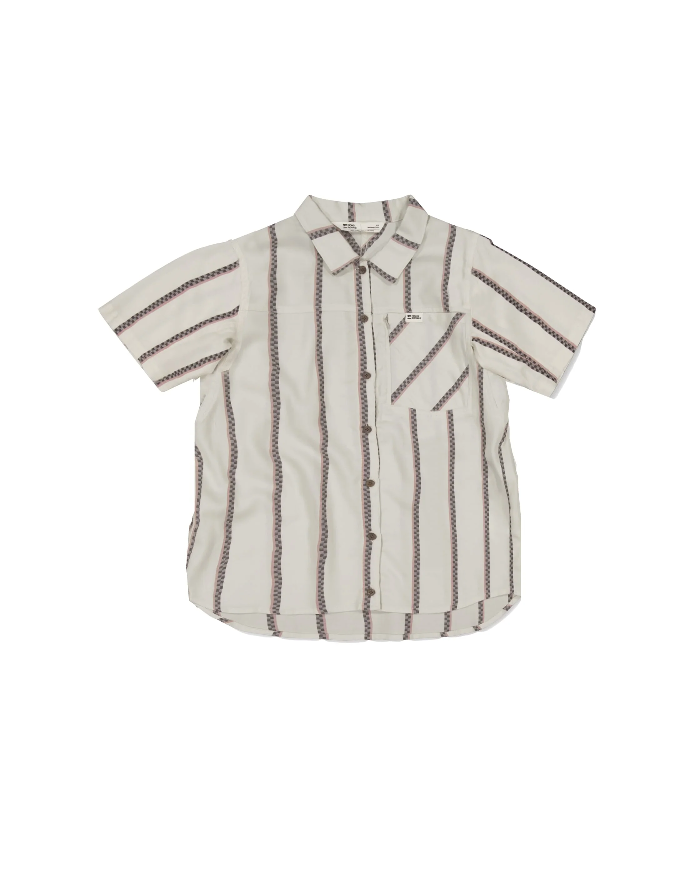 AT Merino Short Sleeve Shirt - Bone Stripe | Women's Shirt - Image 4