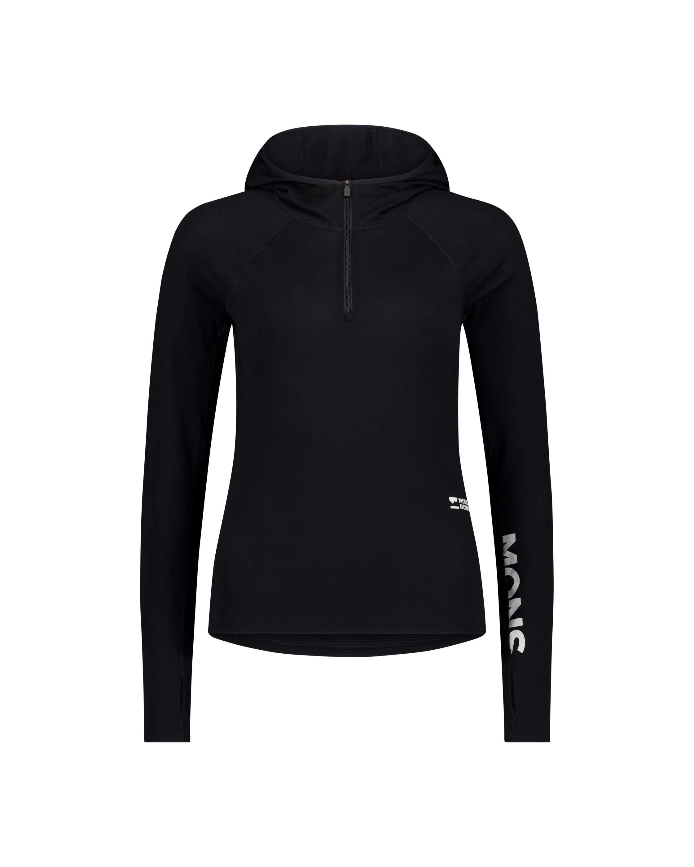 Bella Merino Long Sleeve Hood - Black | Women's Long Sleeve Top - Image 5