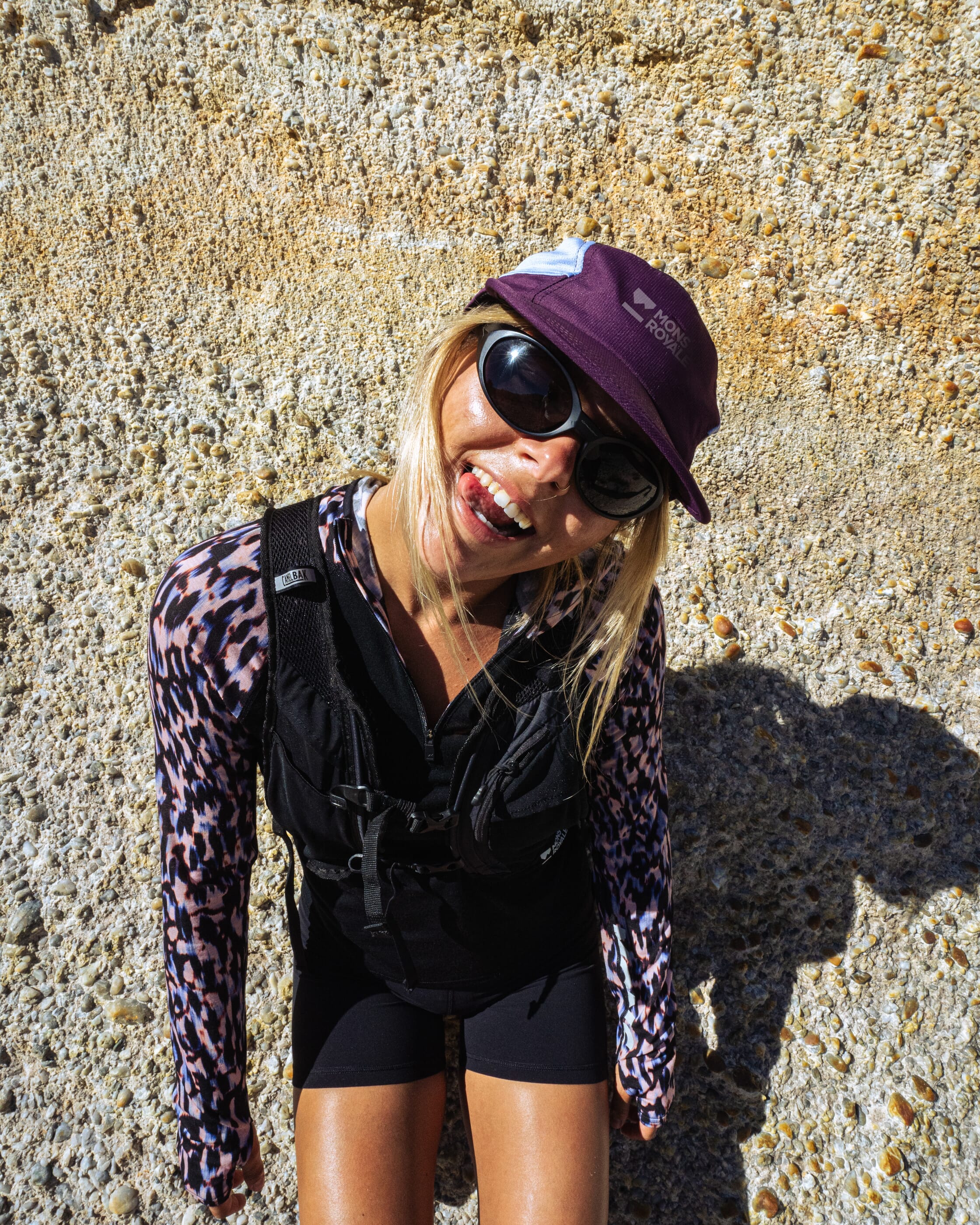 Bella Merino Long Sleeve Hood - Rock Leopard / Black | Women's Long Sleeve Top - Image 6