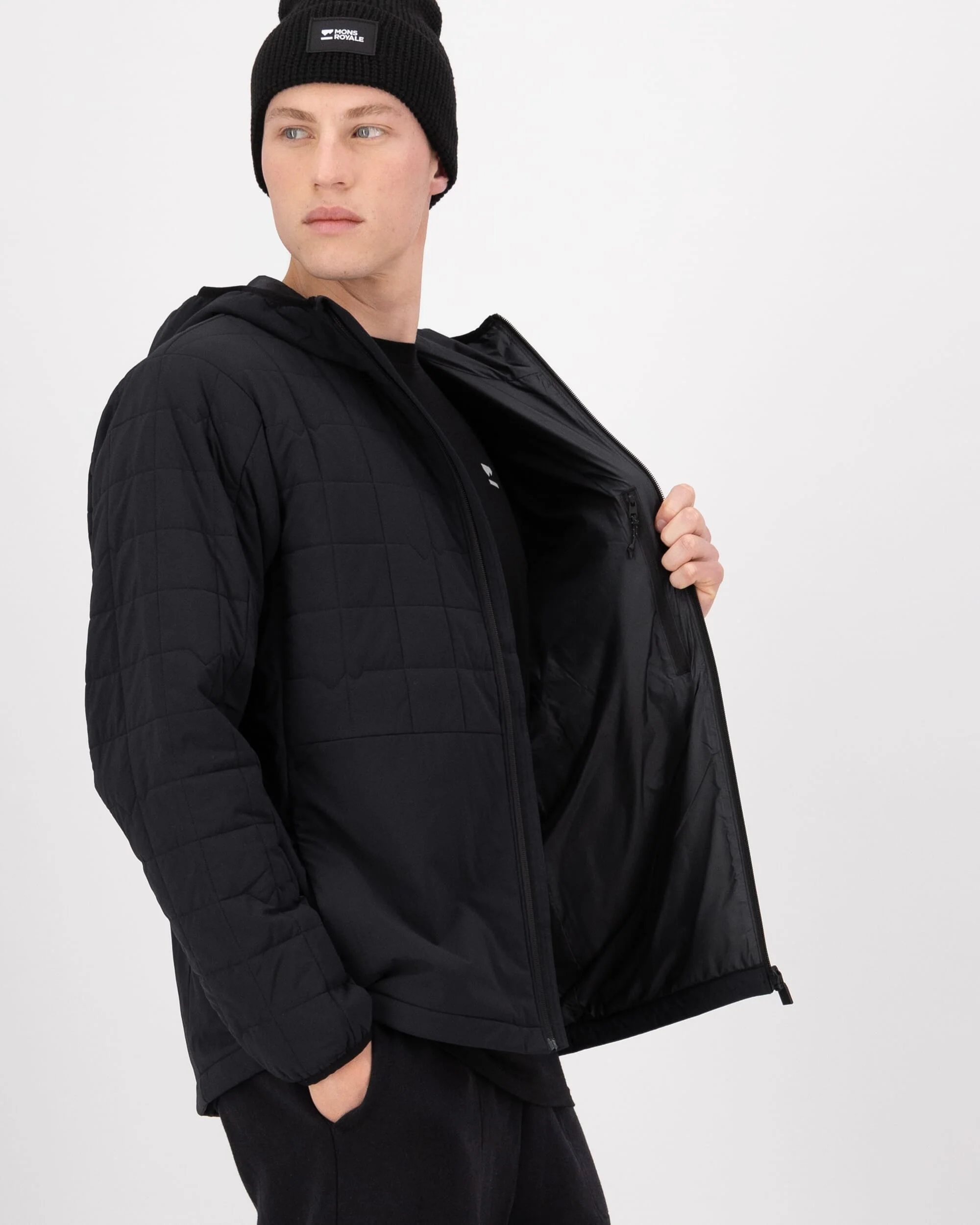 Canyon Merino Insulated Hooded Jacket - Black | Men's Jacket - Image 3
