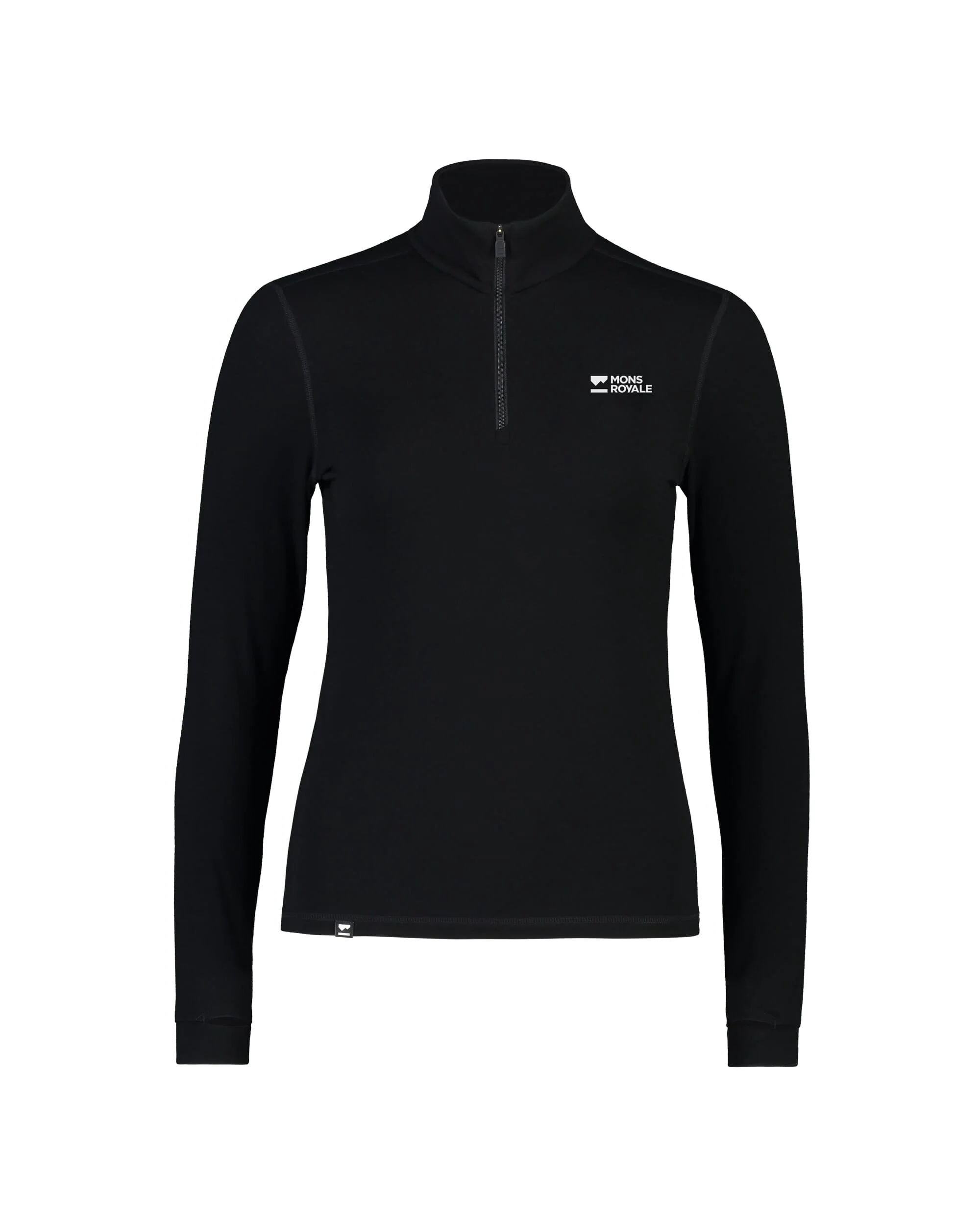 Cascade Merino Base Layer 1/4 Zip Long Sleeve - Black | Women's Long Sleeve Top - Image 5