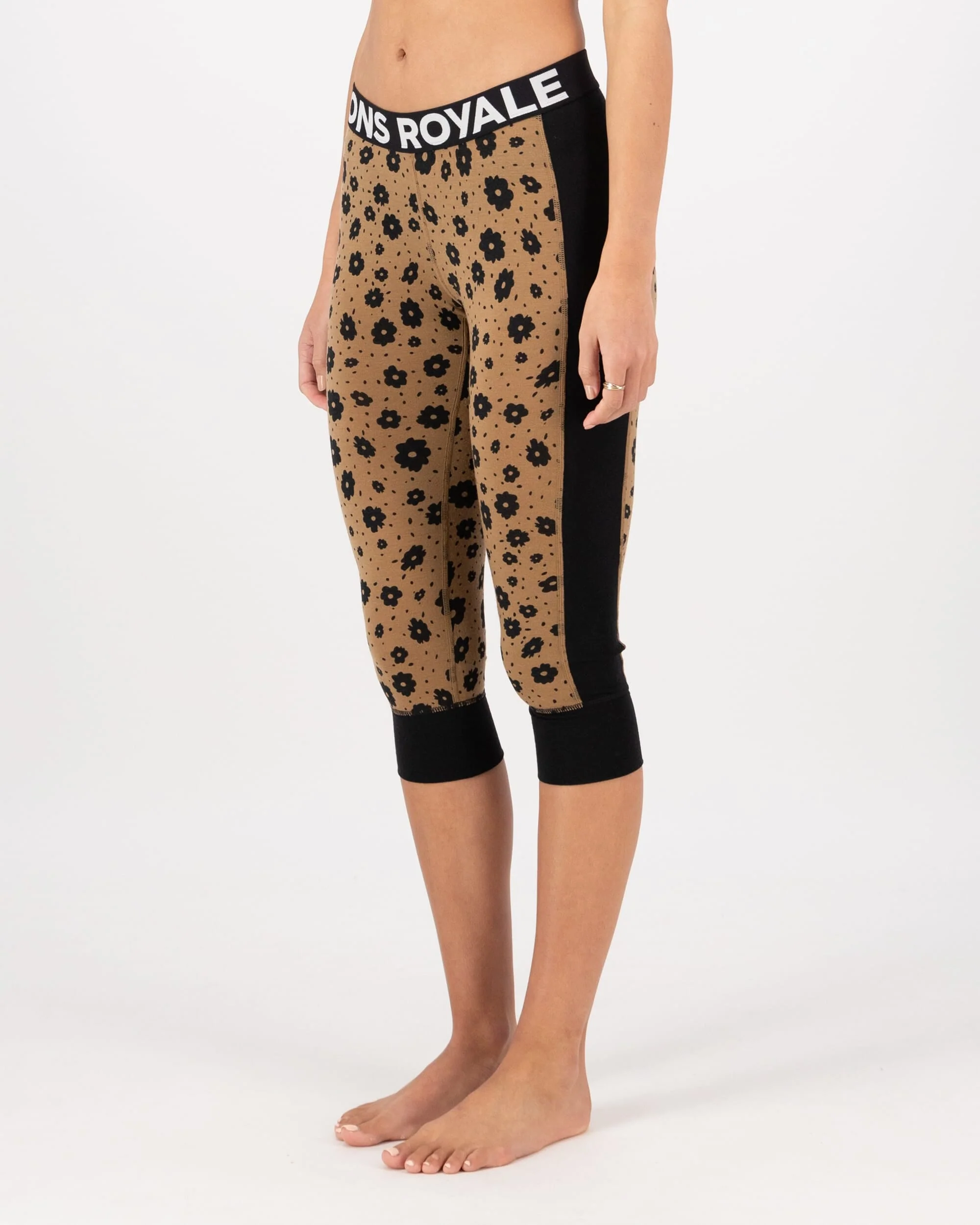 Cascade Merino Base Layer 3/4 Legging - Aoraki Lily Toffee | Women's Leggings