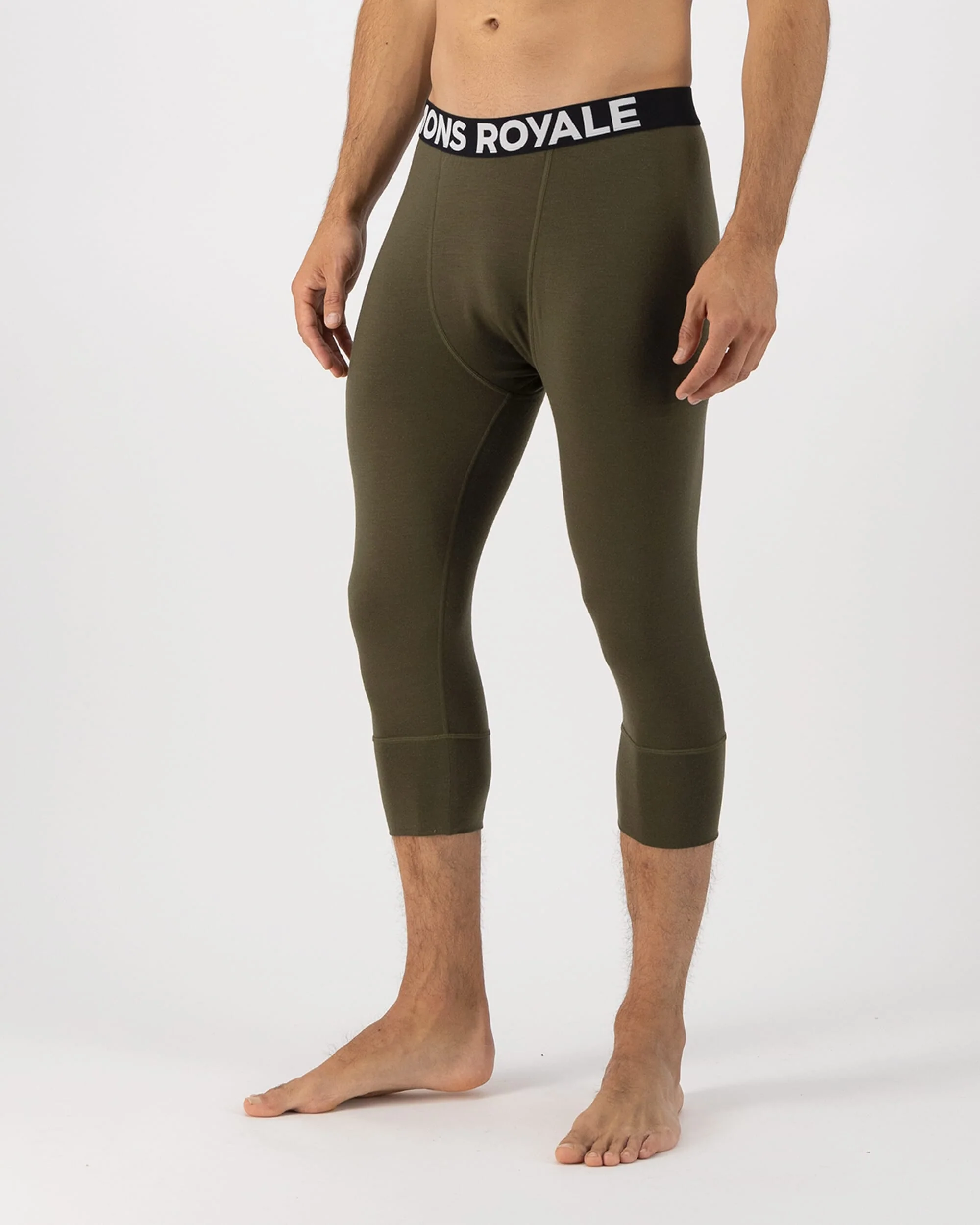 Cascade Merino Base Layer 3/4 Legging - Dark Olive | Men's Leggings - Image 3