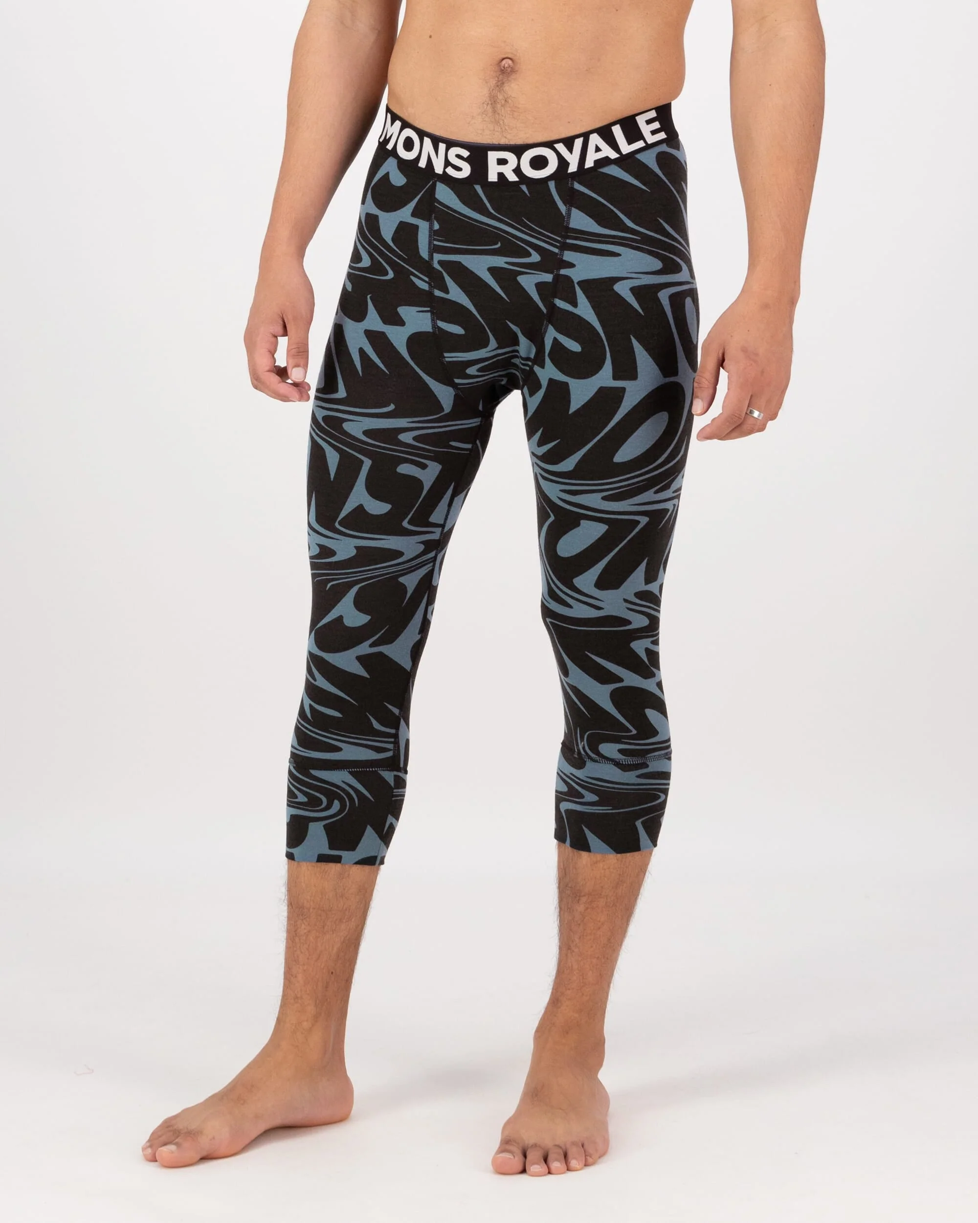 Cascade Merino Base Layer 3/4 Legging - Signal Lost Goblin Blue | Men's Leggings