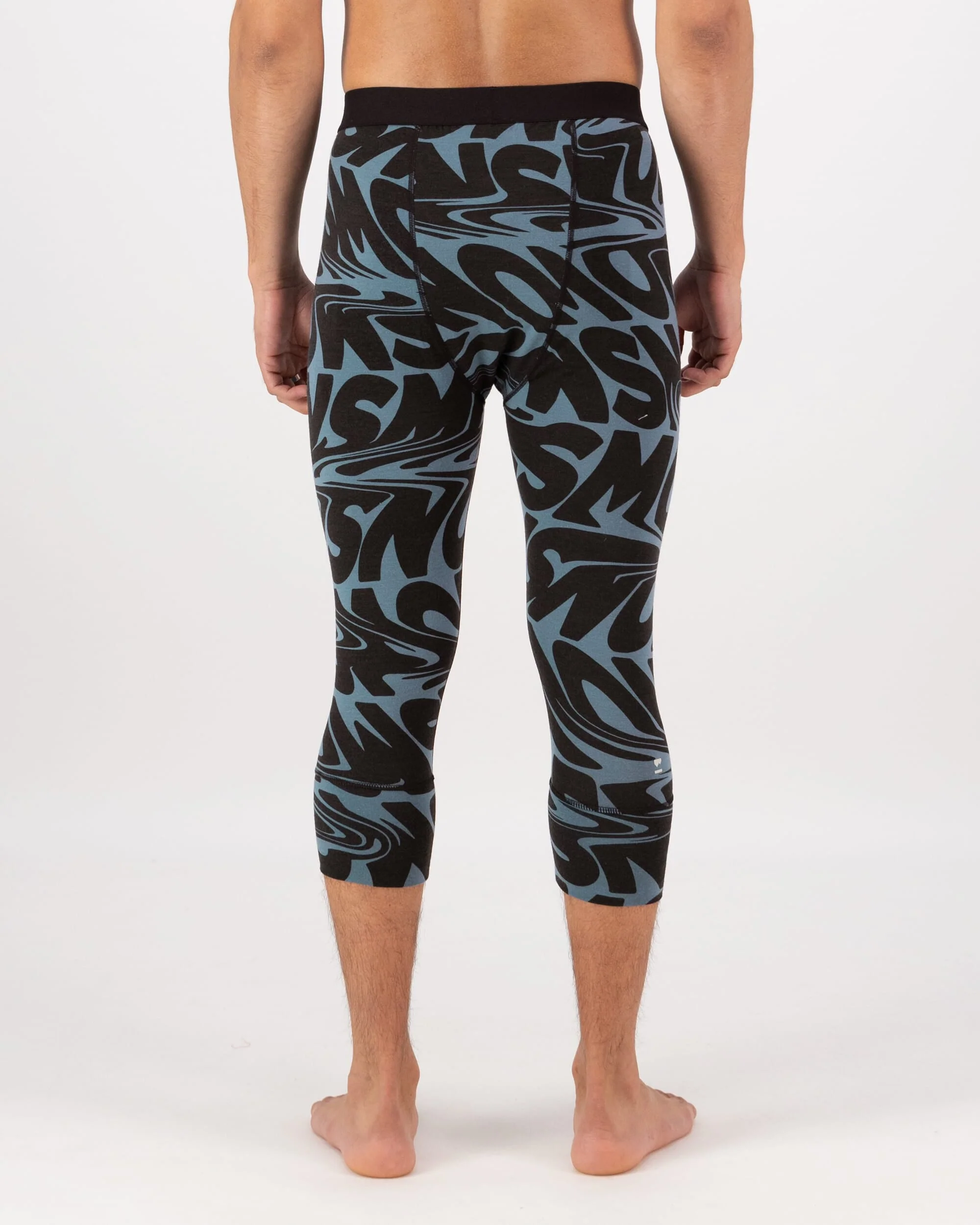 Cascade Merino Base Layer 3/4 Legging - Signal Lost Goblin Blue | Men's Leggings - Image 2
