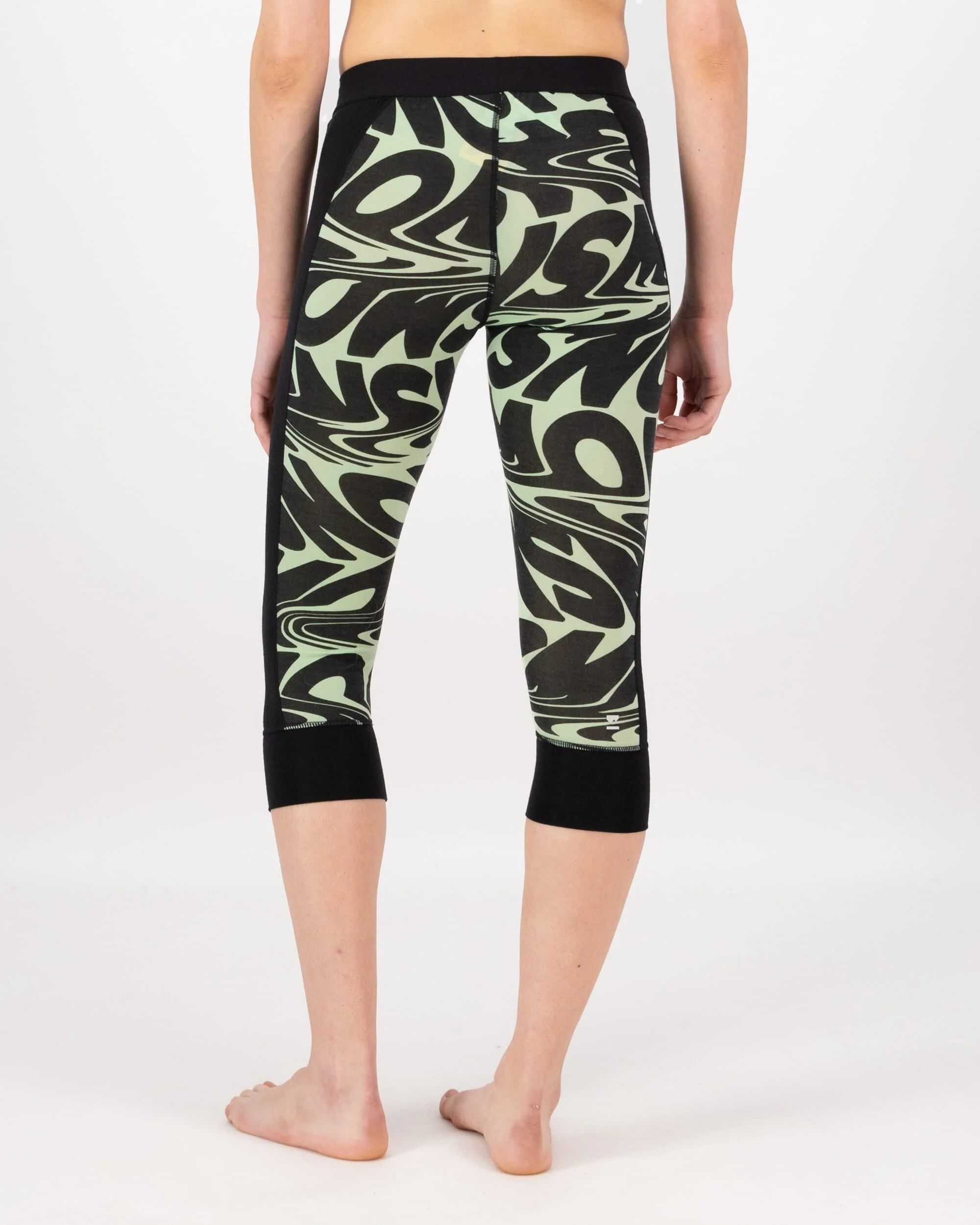 Cascade Merino Base Layer 3/4 Legging - Signal Lost Matcha | Women's Leggings - Image 2
