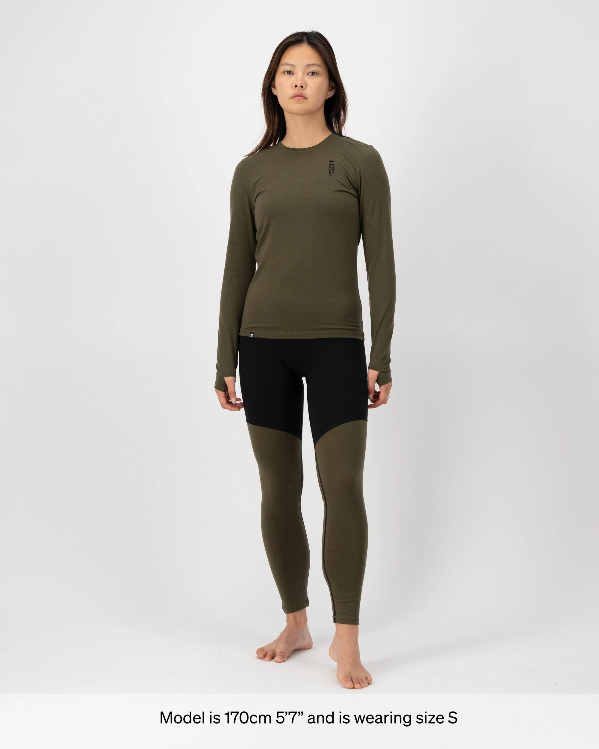 Cascade Merino Base Layer Legging - Dark Olive | Women's Leggings - Image 4