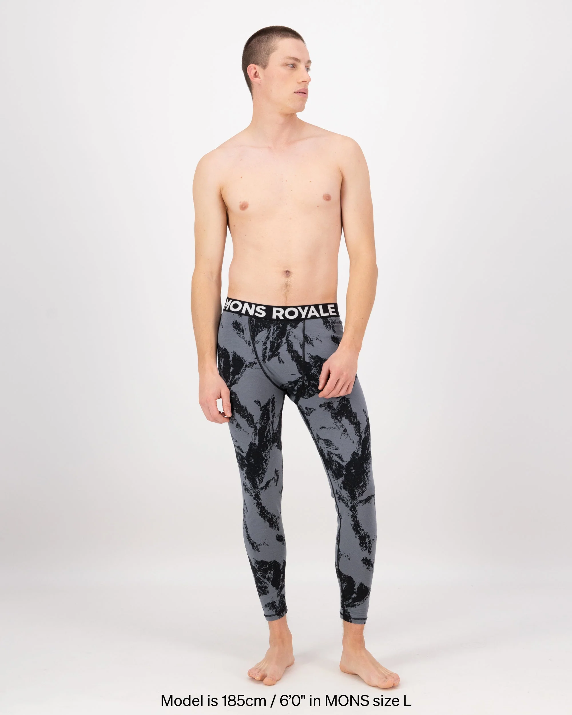 Cascade Merino Base Layer Legging - Mtn Pixel Grey | Men's Leggings - Image 3