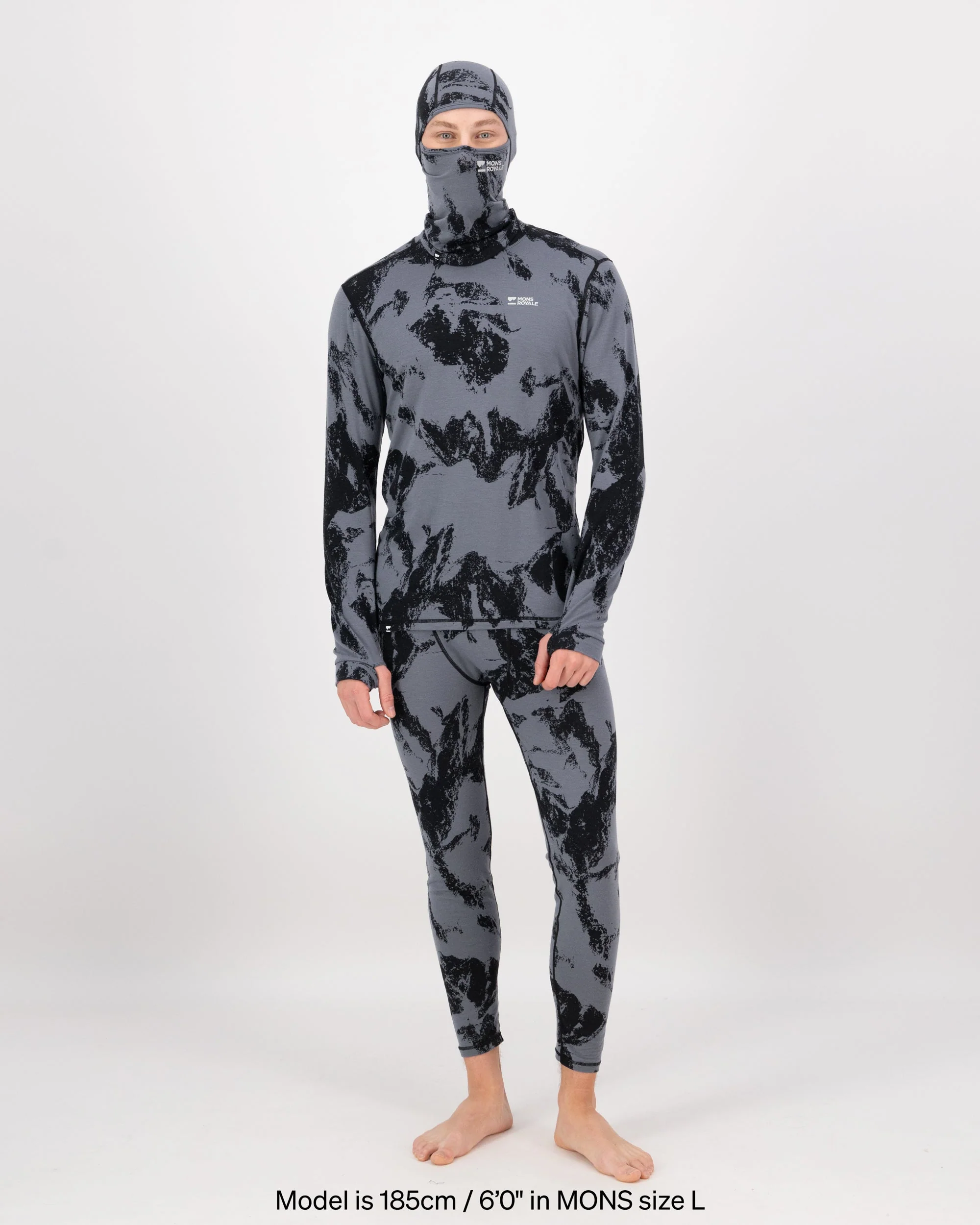 Cascade Merino Base Layer Legging - Mtn Pixel Grey | Men's Leggings - Image 4