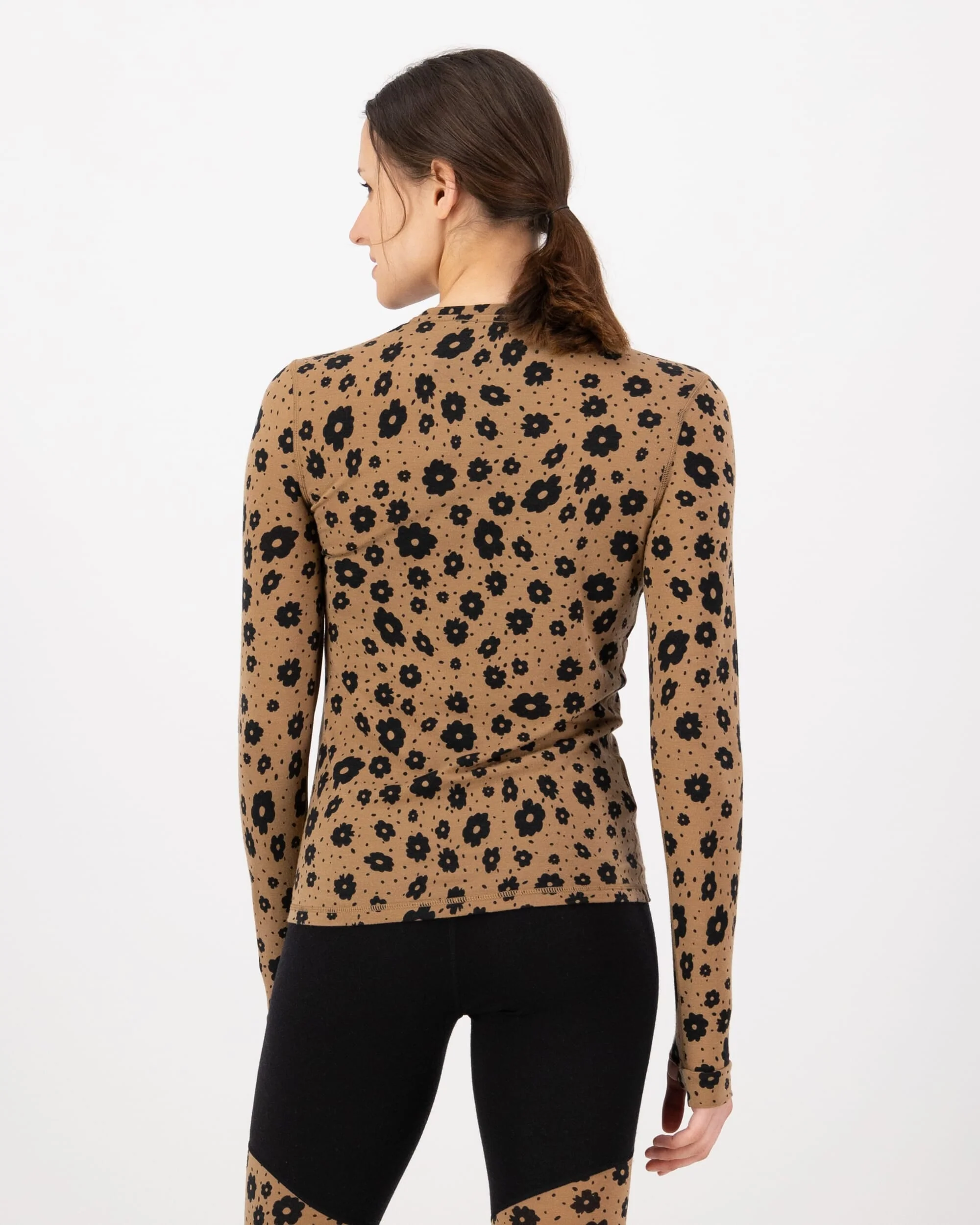 Cascade Merino Base Layer Long Sleeve - Aoraki Lily Toffee | Women's Long Sleeve Top - Image 2