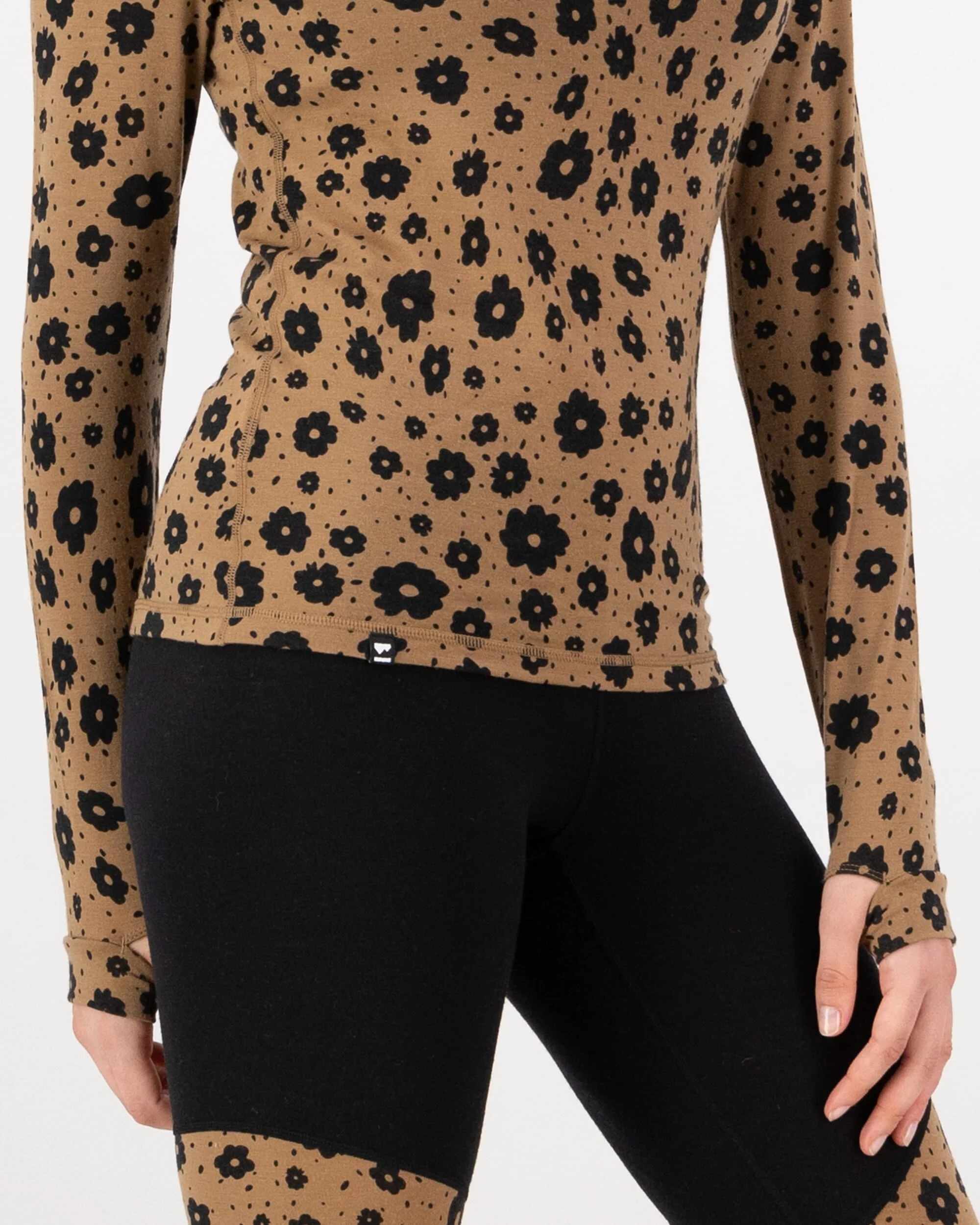 Cascade Merino Base Layer Long Sleeve - Aoraki Lily Toffee | Women's Long Sleeve Top - Image 3