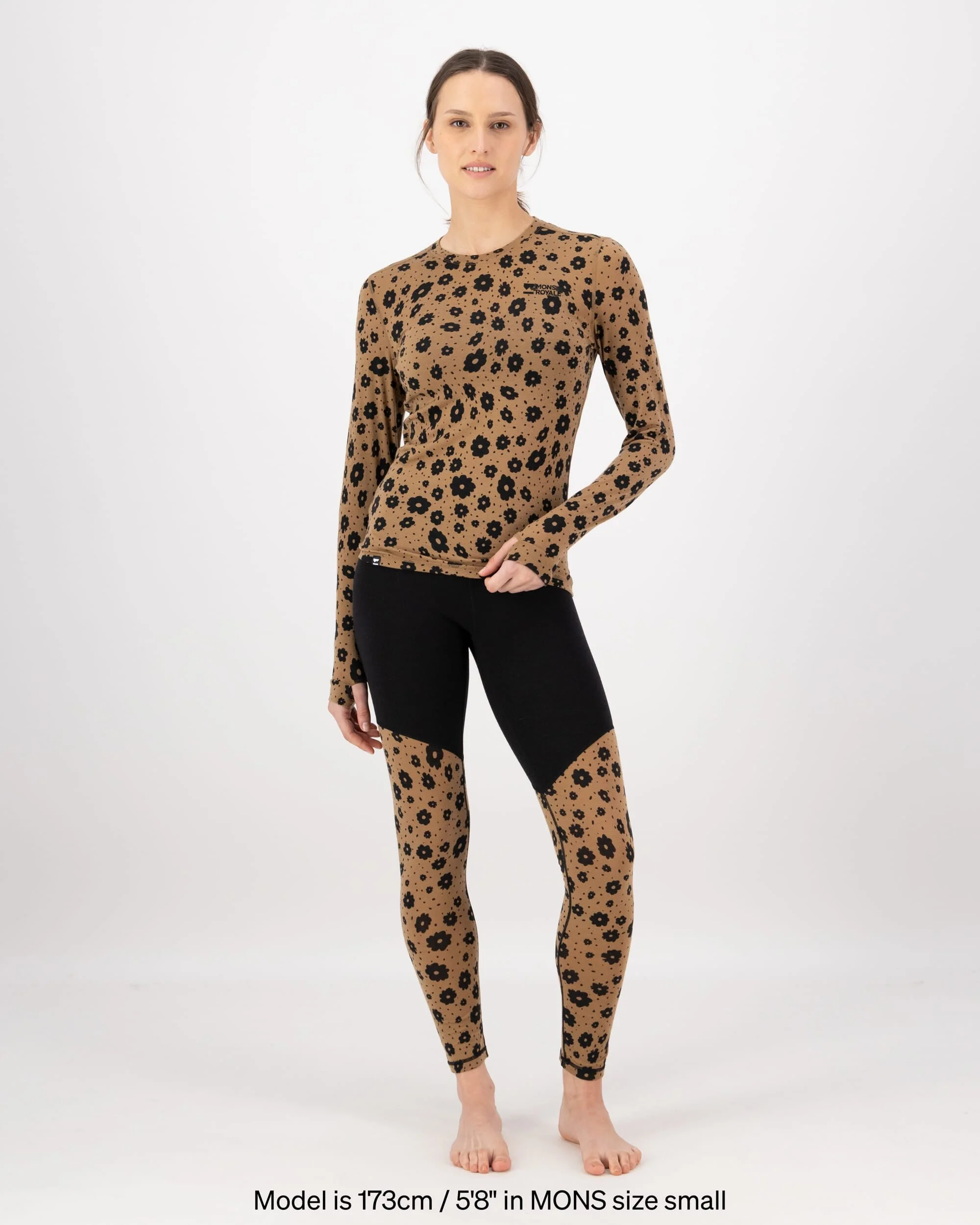 Cascade Merino Base Layer Long Sleeve - Aoraki Lily Toffee | Women's Long Sleeve Top - Image 4