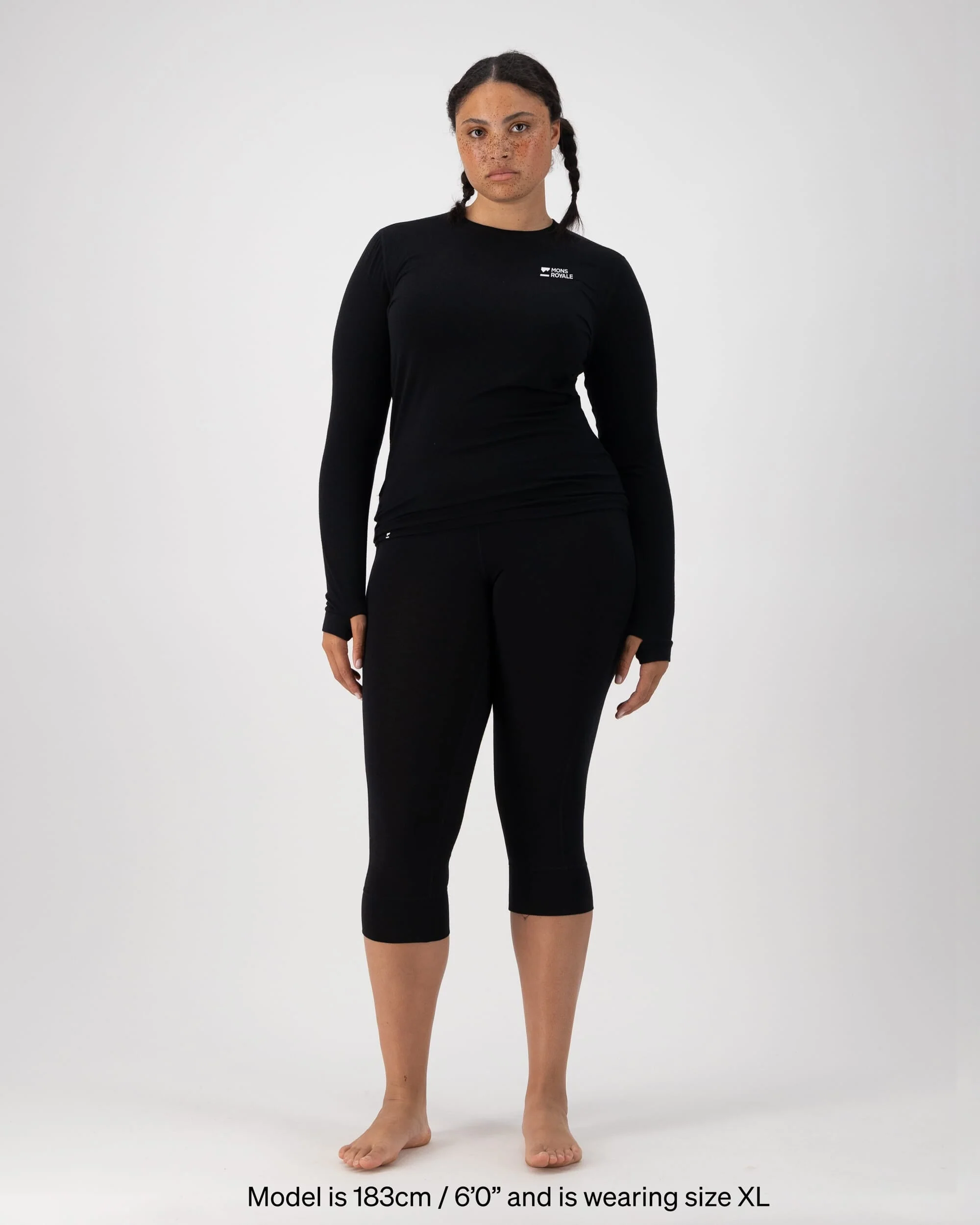 Cascade Merino Base Layer Long Sleeve - Black | Women's Long Sleeve Top - Image 3