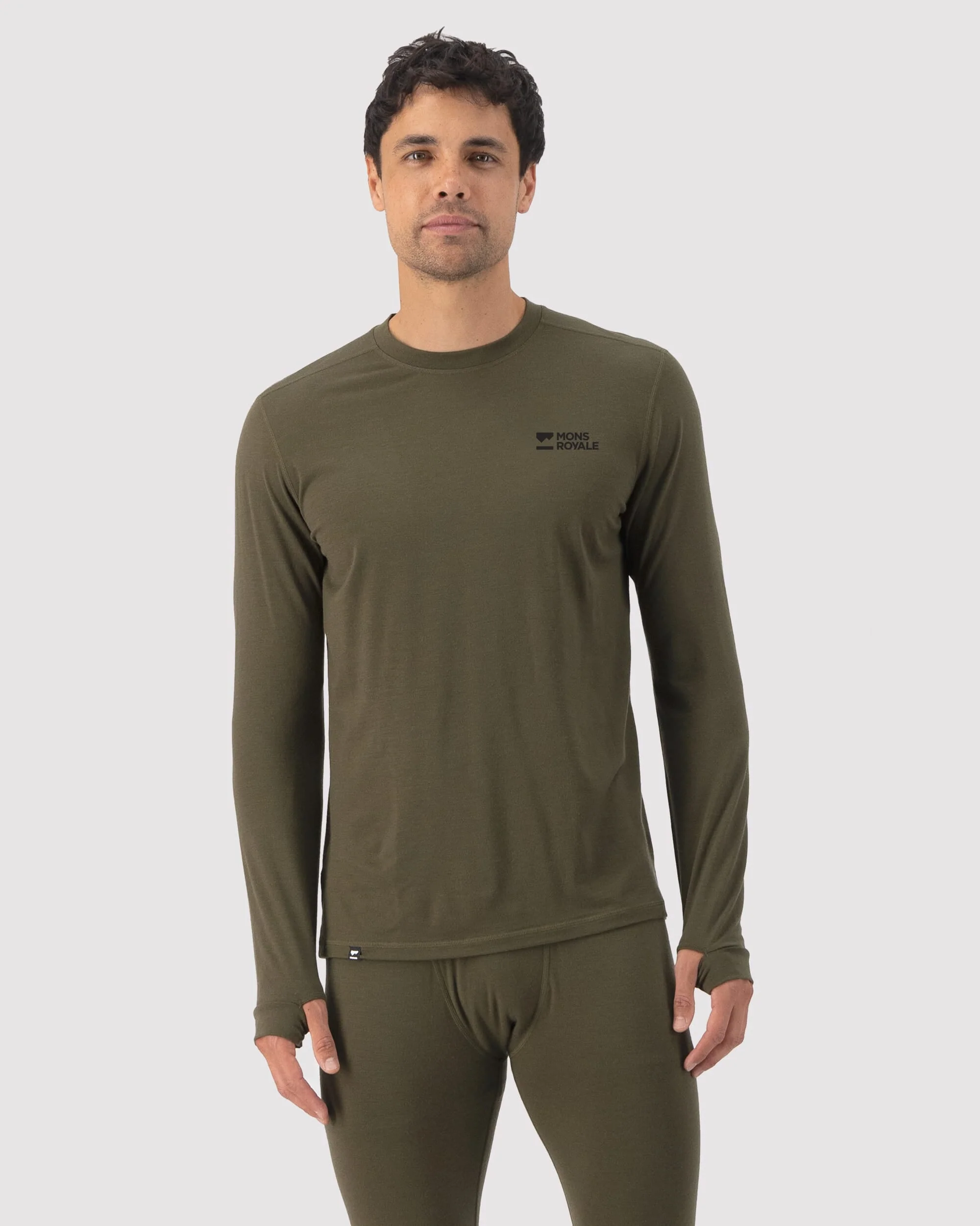 Cascade Merino Base Layer Long Sleeve - Dark Olive | Men's Long Sleeve Top