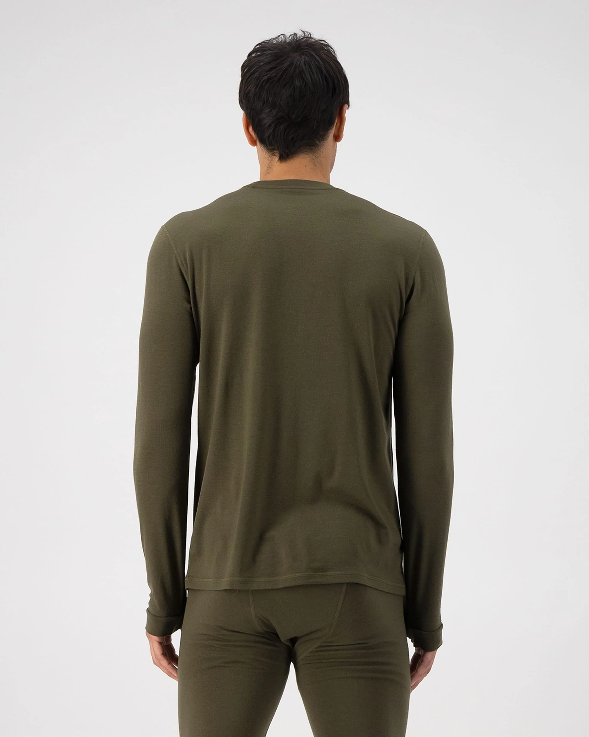 Cascade Merino Base Layer Long Sleeve - Dark Olive | Men's Long Sleeve Top - Image 2