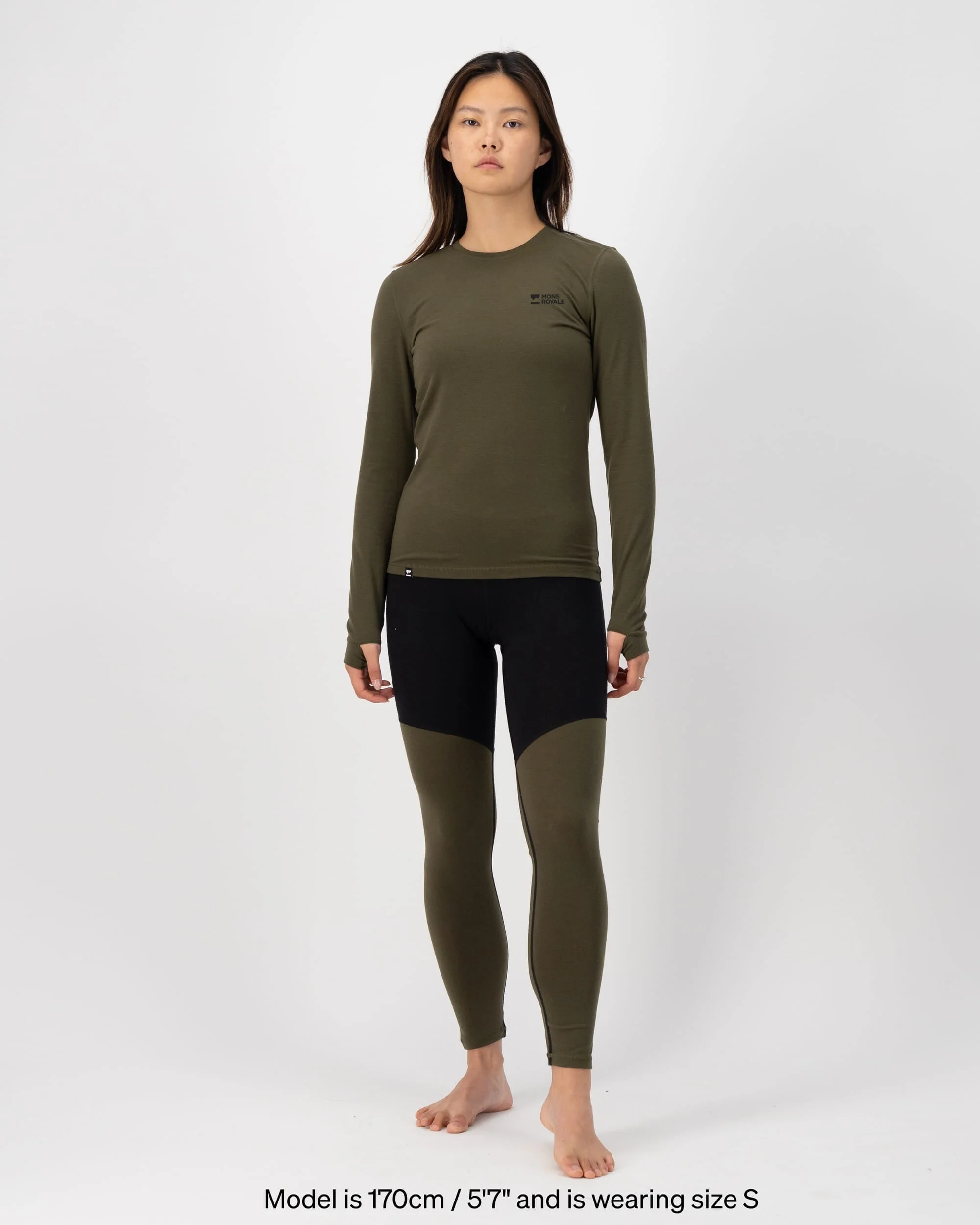 Cascade Merino Base Layer Long Sleeve - Dark Olive | Women's Long Sleeve Top - Image 4